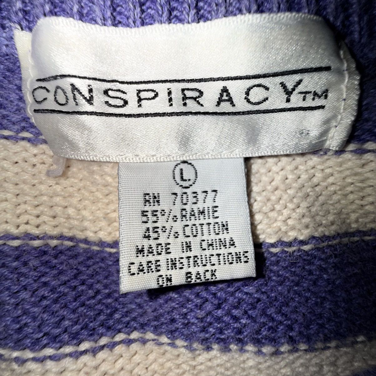 Other 80s Conspiracy Archive Shaker Knit Striped Mock Neck Purple Size L / US 10 / IT 46 - 2 Thumbnail