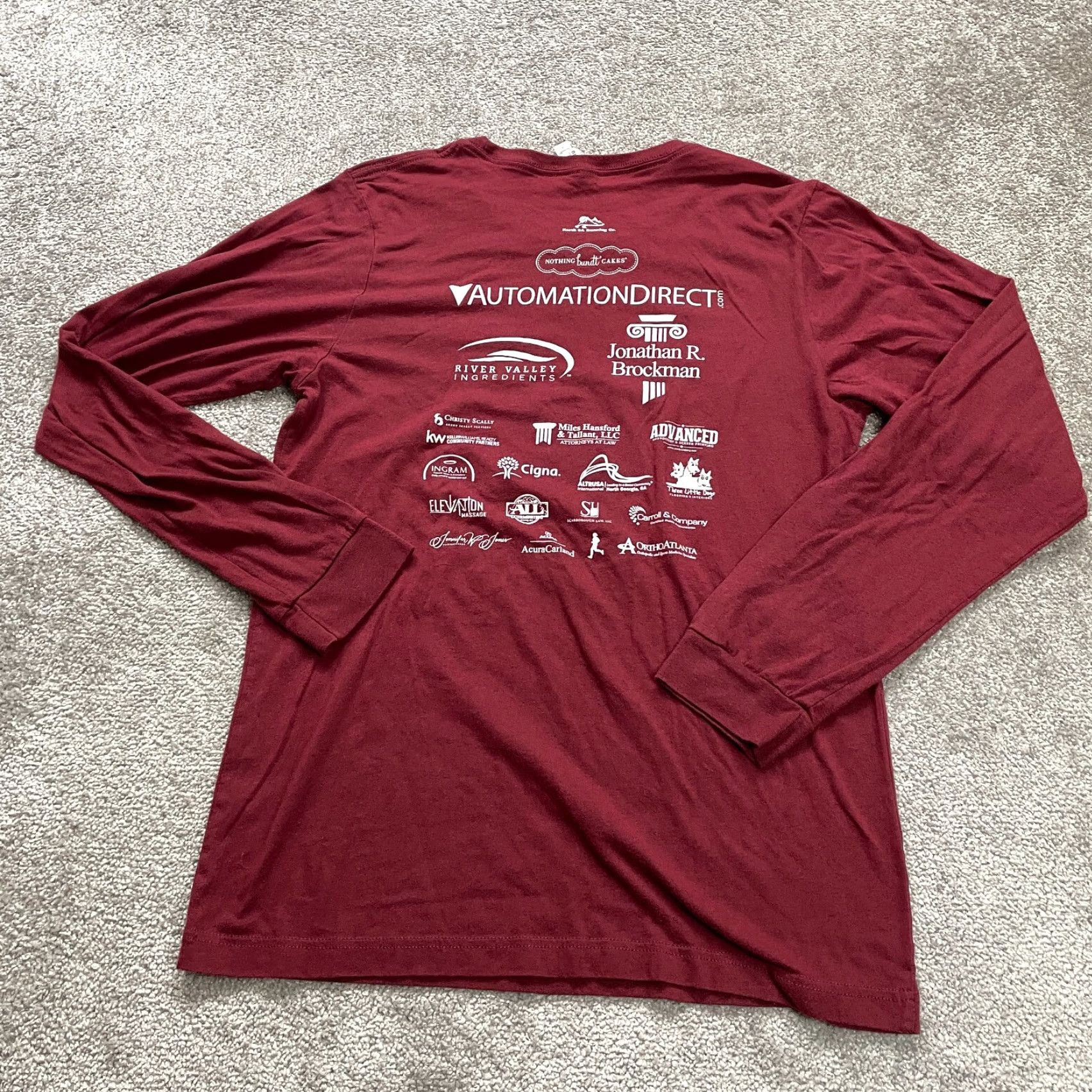 Vintage Bella + Canvas Shirt Unisex L Maroon Long Sleeve Crew Neck Graphic T-Shirt Casual Top Size US L / EU 52-54 / 3 - 2 Thumbnail