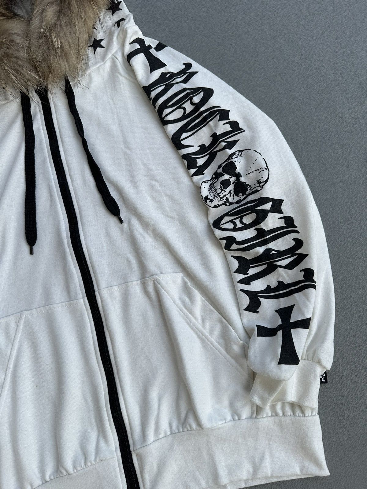 20471120 ROCK GIRL SKULL AND STARS BOXY ZIP FUR HOODIE LGB PUNK STYLE Size L / US 10 / IT 46 - 8 Thumbnail