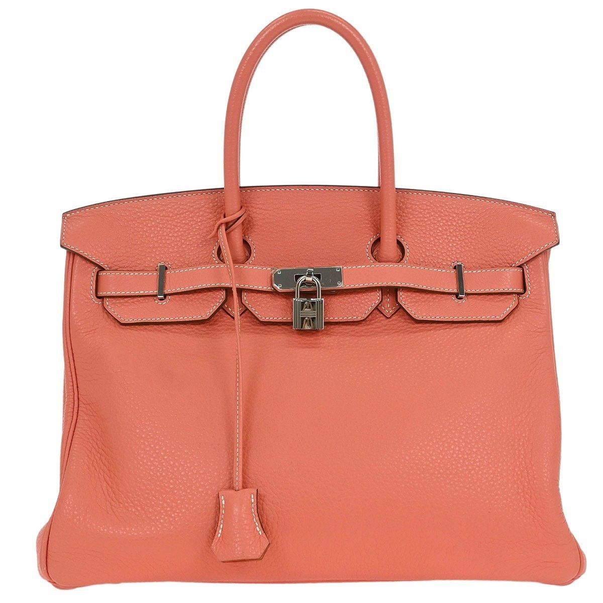 Hermes Hermes Birkin Handbag Pink Clemence with Palladium Hardware Size ONE SIZE - 1 Thumbnail