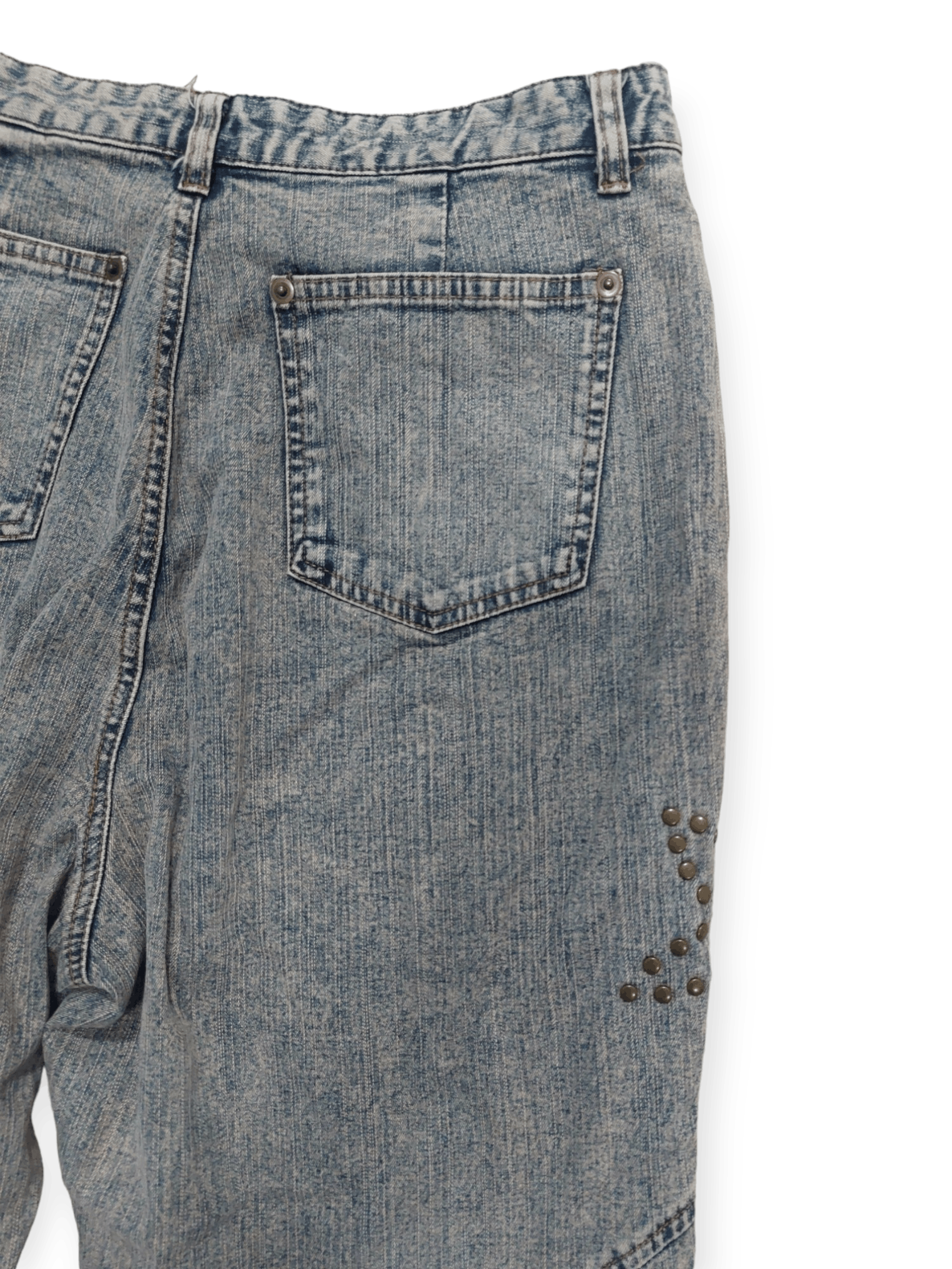 Japanese Brand Livre Claire Baggy Star Patched Denim Size US 27 - 8 Thumbnail