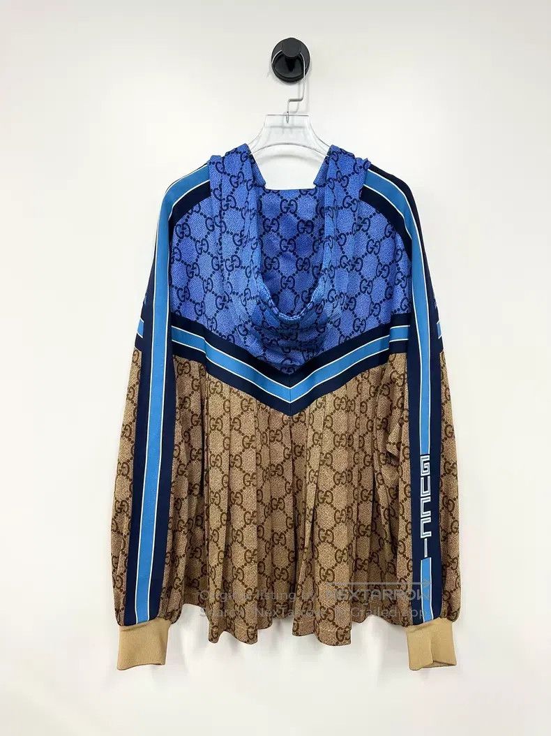Gucci Gucci Blue and brown color block old flower full print sid Size M / US 6-8 / IT 42-44 - 2 Thumbnail