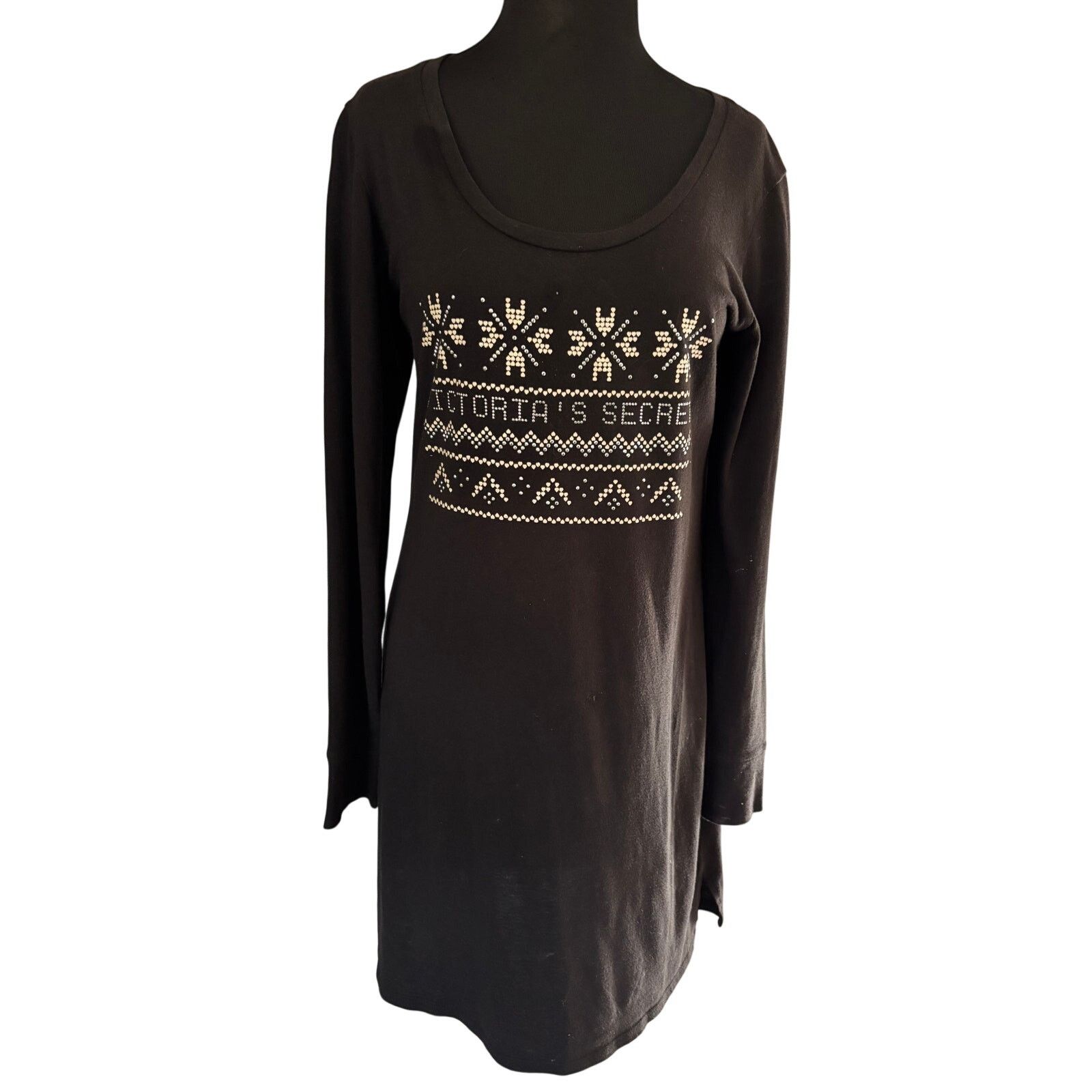 Victoria's Secret Victoria's Secret Black Nightgown Night Shirt Embellished Size ONE SIZE - 1 Thumbnail