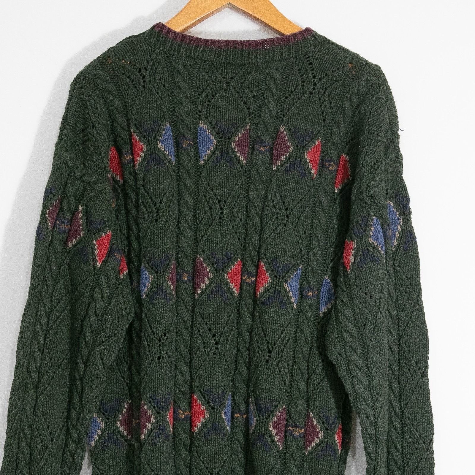 Vintage Vintage 90s Cable Knit Cotton Sweater Mens Large - Retro Size US L / EU 52-54 / 3 - 6 Thumbnail