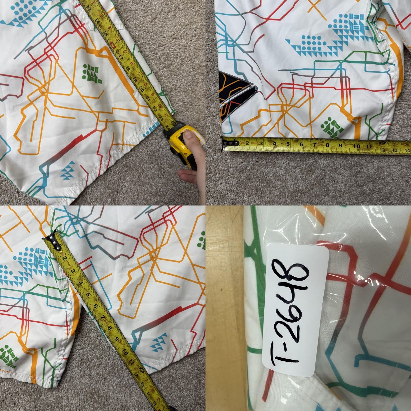 REEF Reef Mens Board Shorts 36 White Multicolor Geometric Surf Beach Quick Dry 100% Polyester Size US 36 / EU 52 - 8 Thumbnail