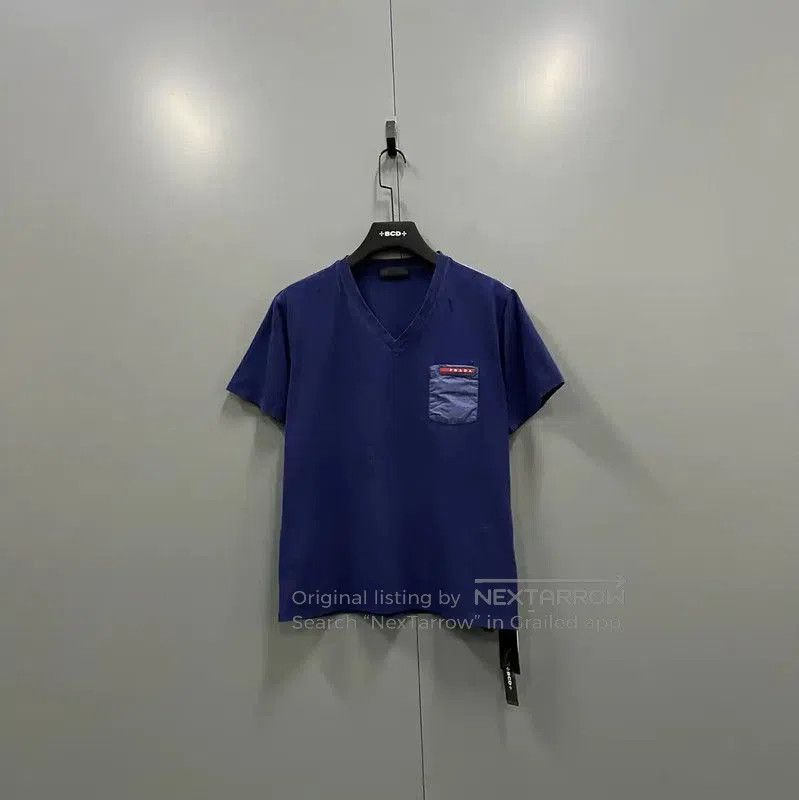 Prada Prada Summer Blue Cotton Logo Short Sleeve Tee. Size US XL / EU 56 / 4 - 1 Thumbnail