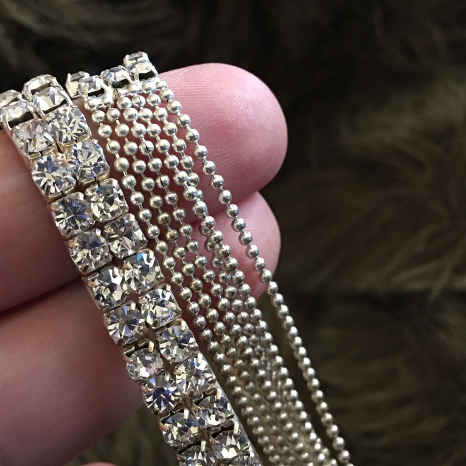 Vintage Vintage set of two rhinestone stretch bracelets Size ONE SIZE - 8 Thumbnail