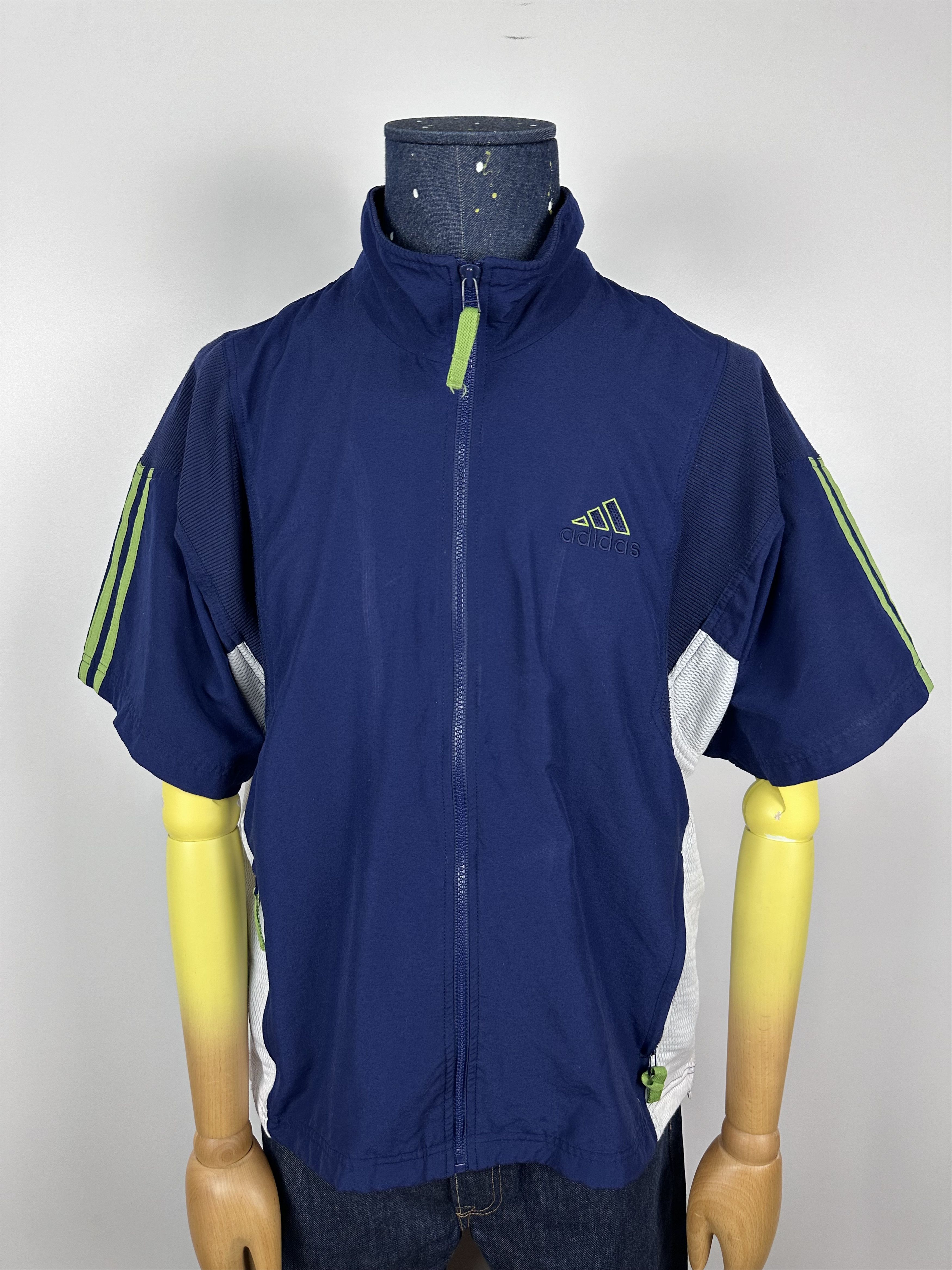 Adidas × Vintage Adidas Vintage 90s Blue Green Track Tracksuit Top Jacket Size US M / EU 48-50 / 2 - 2 Thumbnail