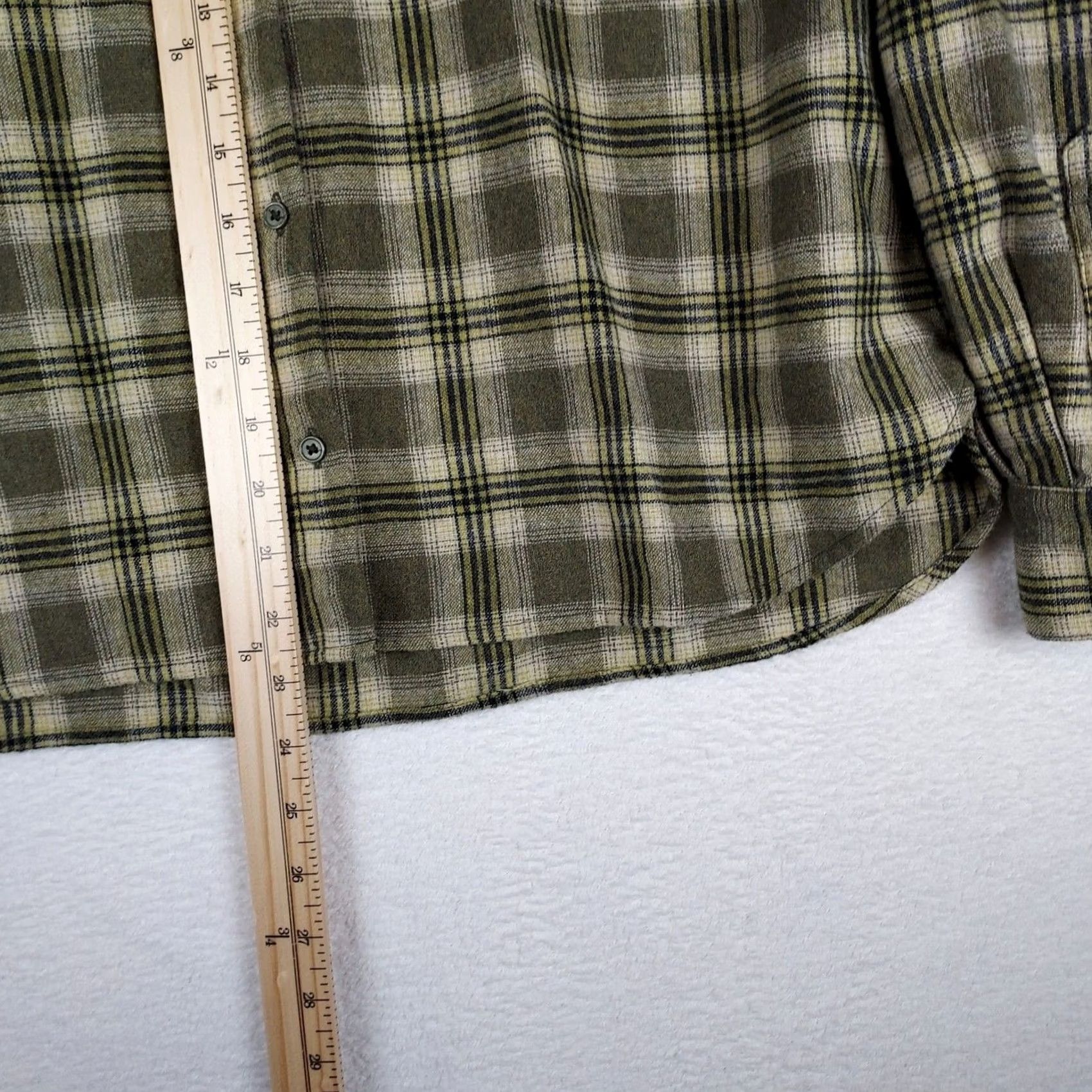 Banana Republic Banana Republic Women’s Olive Plaid Wool-Blend Shirt M Long Sleeve Button-Up Shirt Size M / US 6-8 / IT 42-44 - 3 Thumbnail