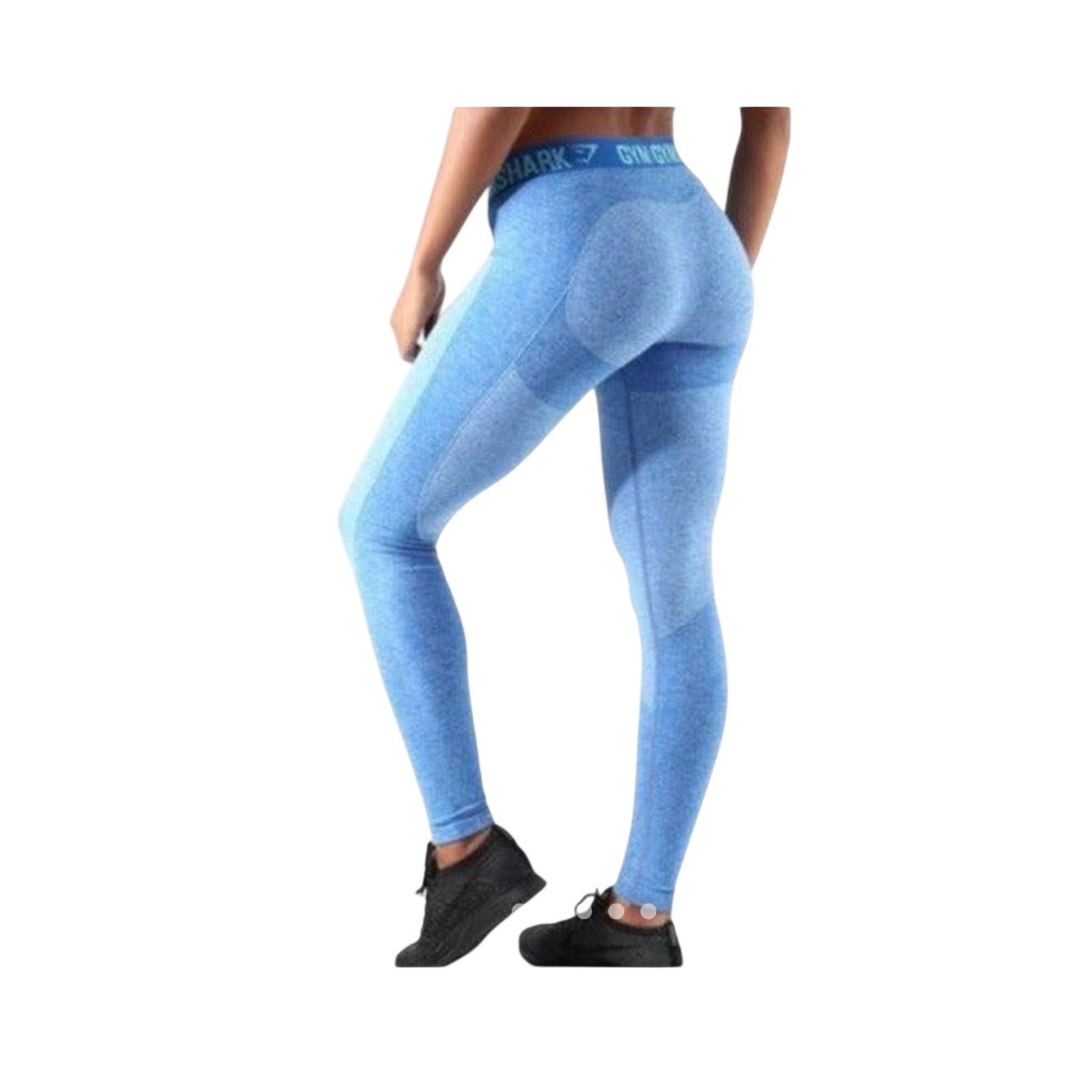Gymshark Gymshark Flex High Waisted Seamless Leggings Marled Blue S Size 22" - 1 Thumbnail