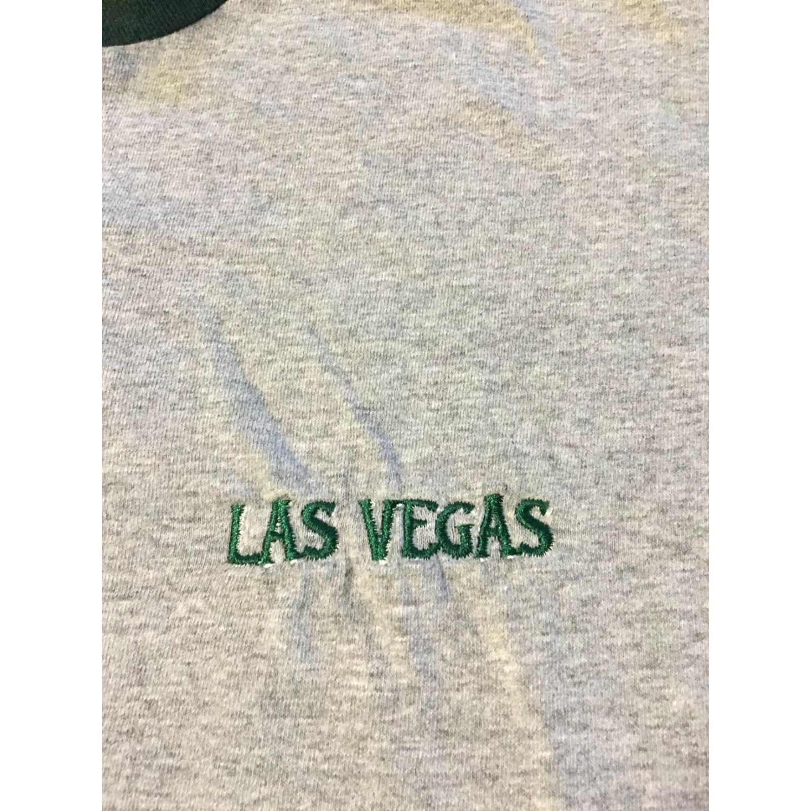 Vintage VINTAGE Las Vegas Henley Shirt 2XL Gray USA Cal Cru 90s Strip Poker Casino Single Stitch Mens Size US XXL / EU 58 / 5 - 2 Thumbnail
