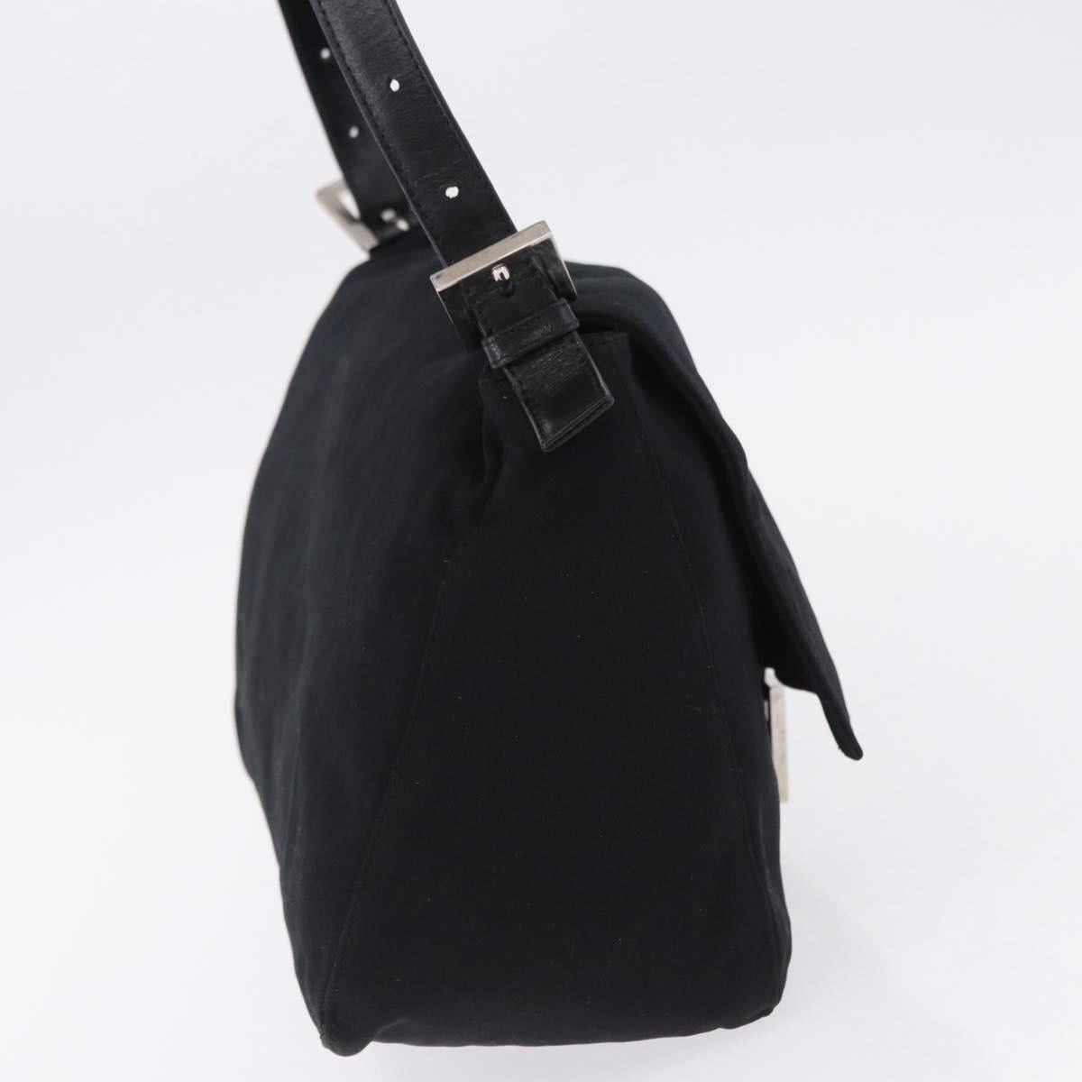 Fendi FENDI Mamma Baguette Shoulder Bag Cotton jersey Black Silver Size ONE SIZE - 4 Thumbnail