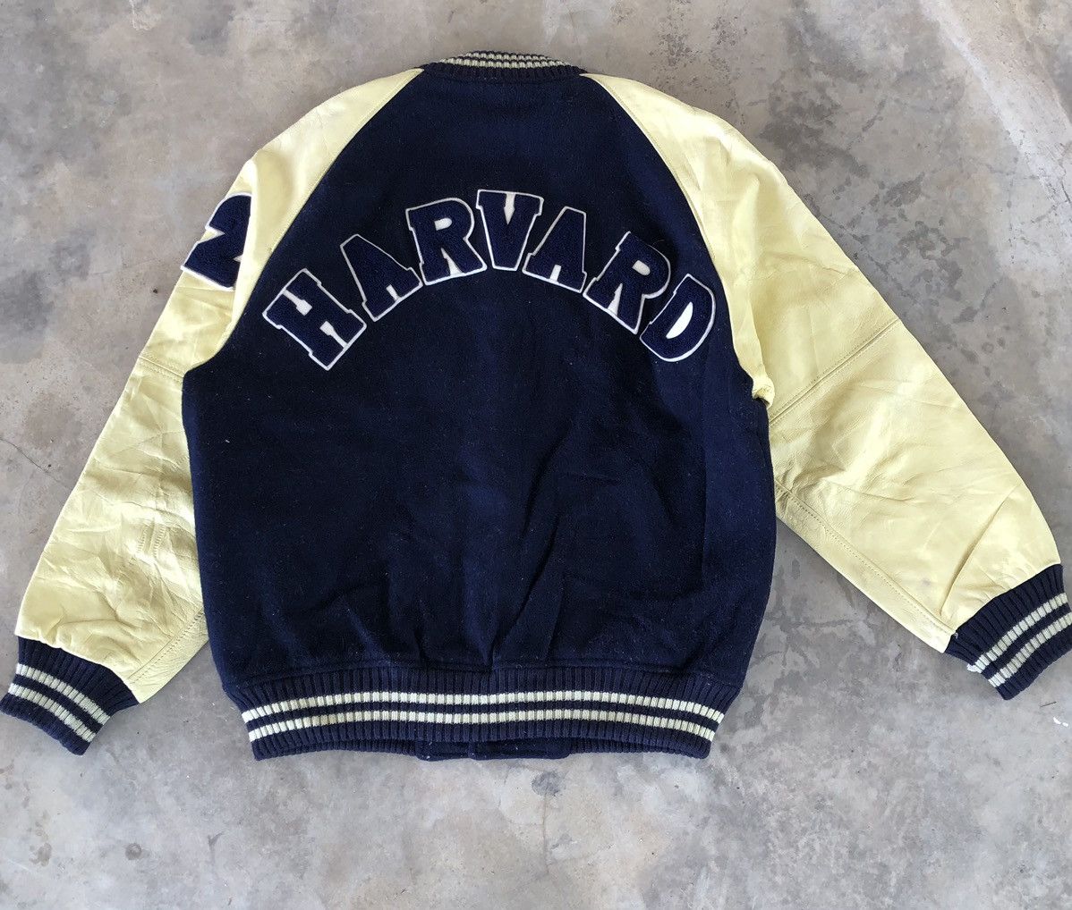 Vintage Vintage HARVARD Varsity Leather Sleeve Jacket Size US M / EU 48-50 / 2 - 3 Thumbnail