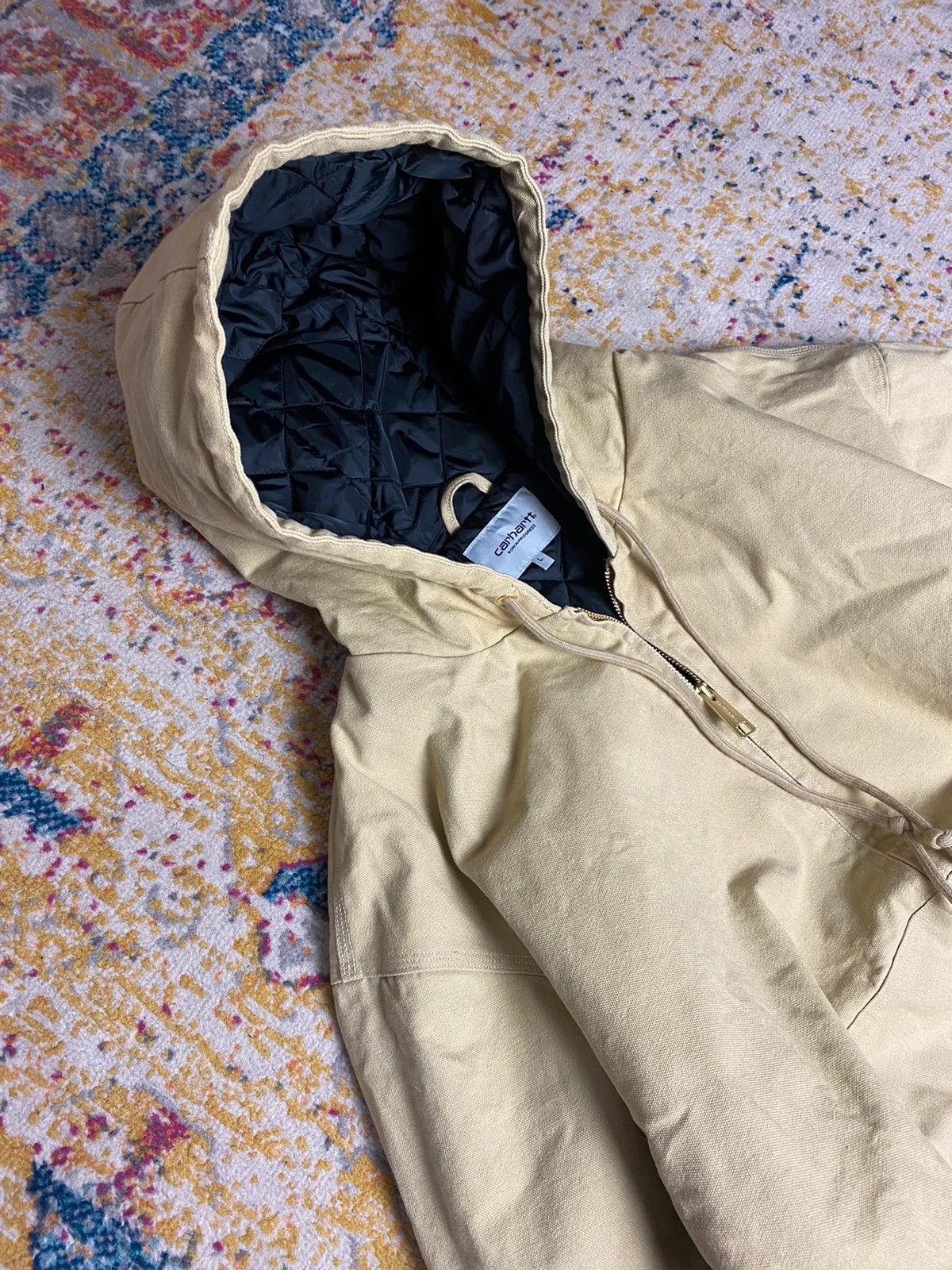 Carhartt Carhartt Detroit Work Wear Hooded Jacket Jacke beige Senf Size US L / EU 52-54 / 3 - 3 Thumbnail
