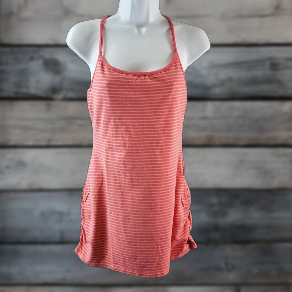 Vintage Zinni by Garnet Hill Womens Tank Top Sz Small Pink Striped Sleeveless Scoop Pullover Cotton Blend Shirts Womens TS Tank Top Size S / US 4 / IT 40 - 1 Thumbnail