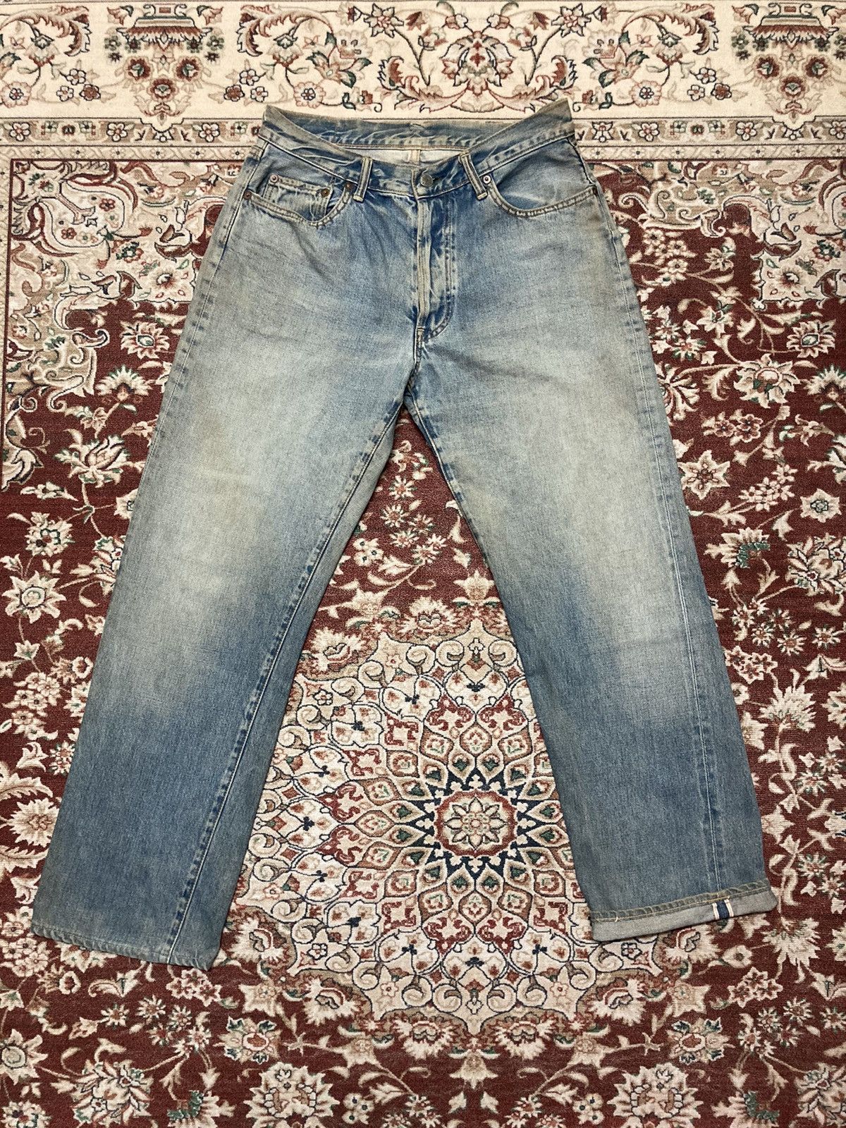 Japanese Brand Vintage Distressed Sewing Chop Jeans Size US 30 / EU 46 - 2 Thumbnail