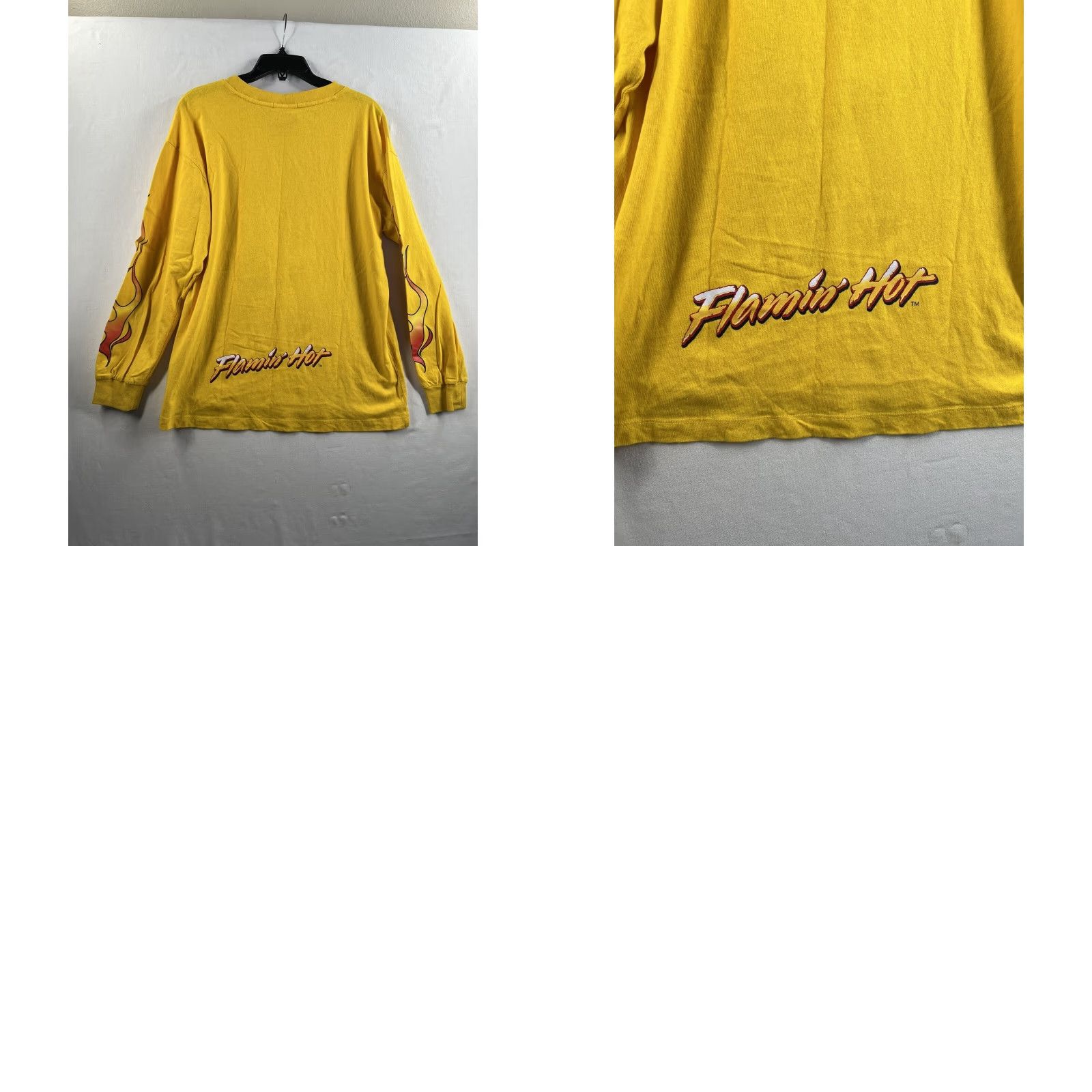 Forever 21 FOREVER 21 T-Shirt Shirt Yellow Cotton Knit Long Sleeve Crew Neck Cheetos Flame Casual Unisex Adults M Medium Vintage No Size M / US 6-8 / IT 42-44 - 8 Thumbnail