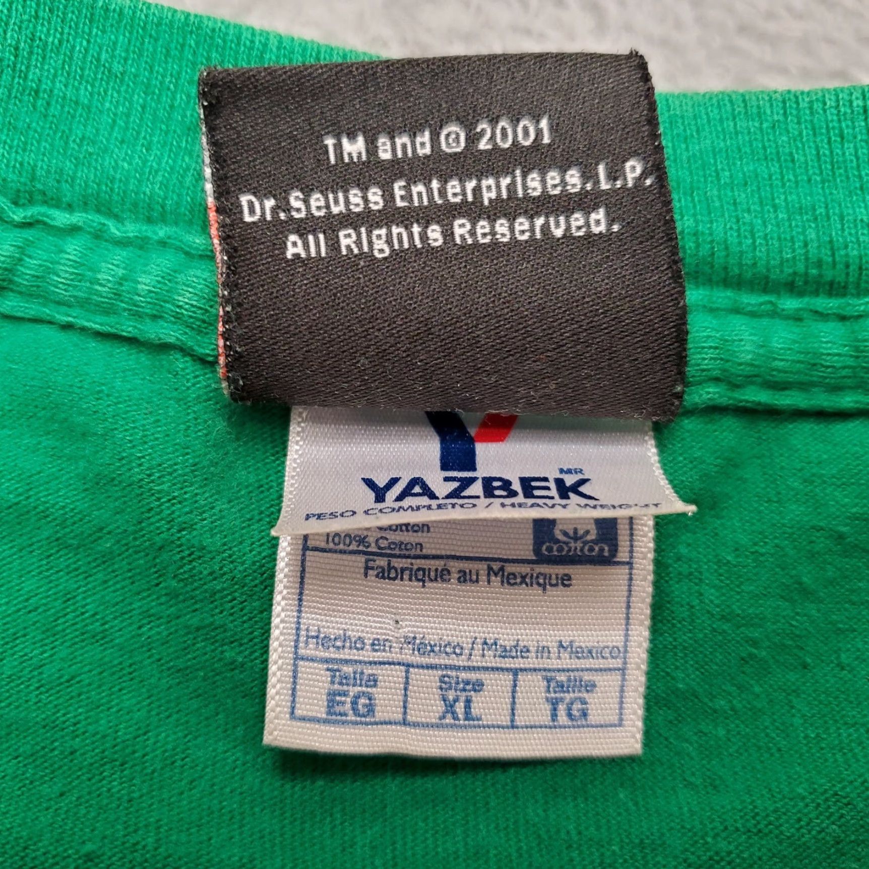 Vintage DR Suess Mr. Grinch Shirt Mens XL Green Crew Neck Short Sleeve Xmas 2001 Shirt Size US XL / EU 56 / 4 - 4 Thumbnail