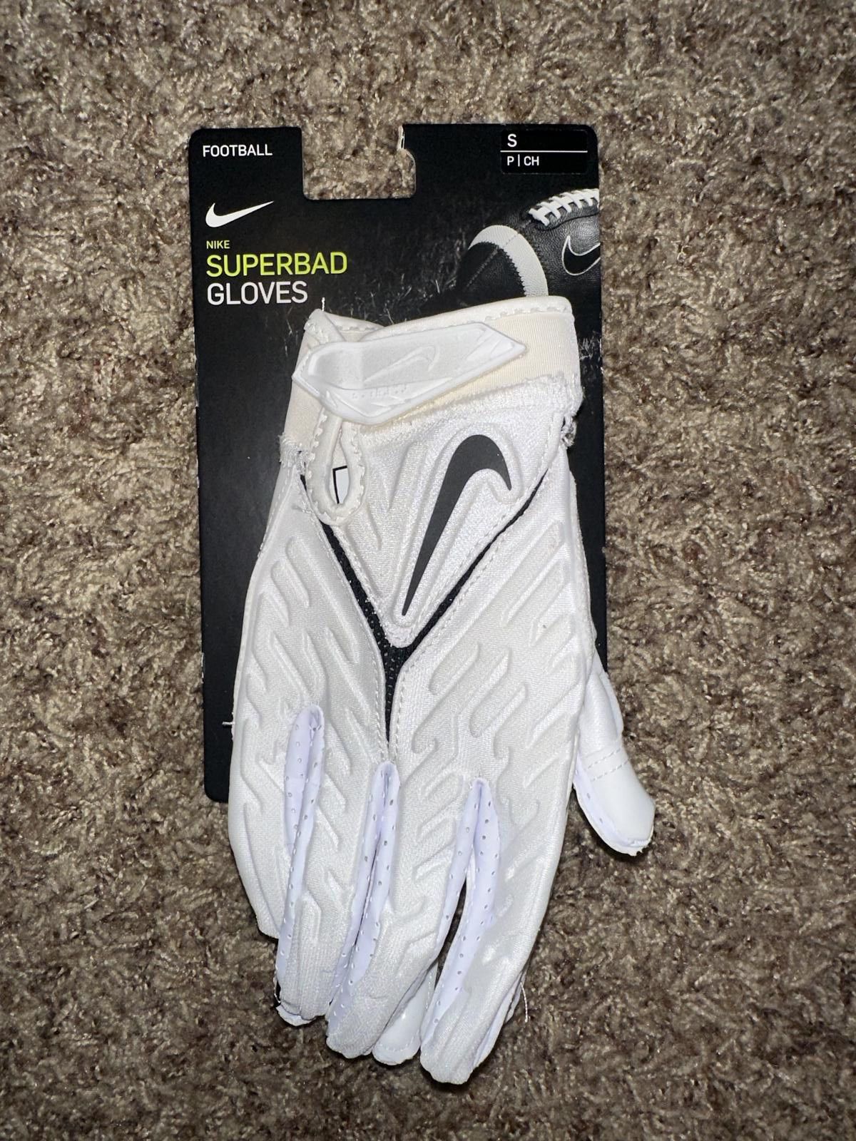 Nike Nike Men’s White Superbad 6.0 Football Gloves Size ONE SIZE - 1 Thumbnail