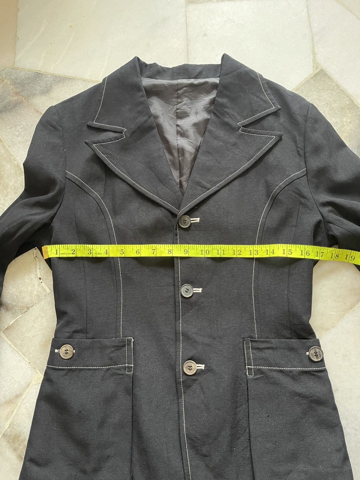 Issey Miyake 80s Issey Miyake Blazer White Stiching Size M / US 6-8 / IT 42-44 - 11 Thumbnail