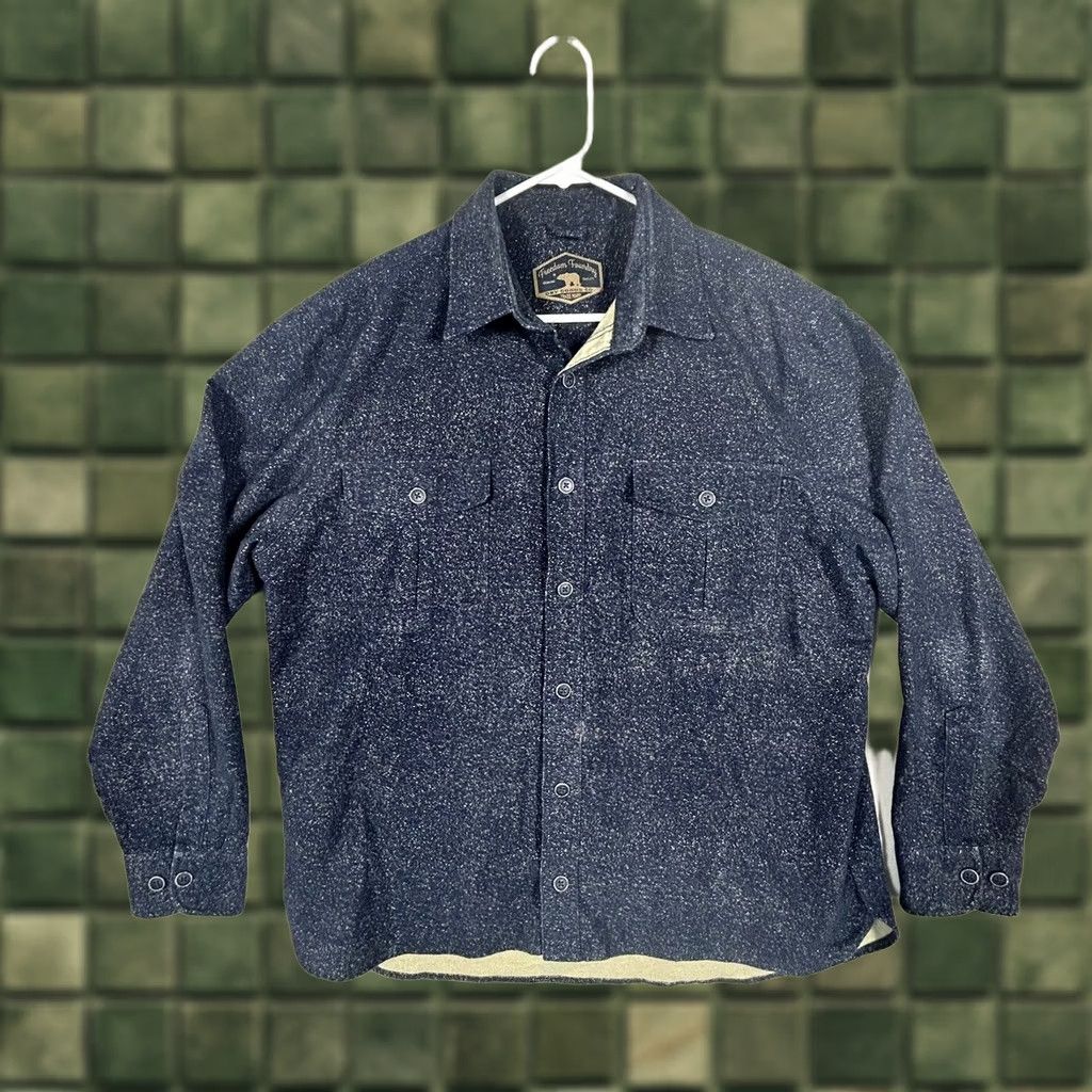Vintage Foundry Freedom Shirt Men's Large Heather Blue Chamois Button Up Flannel Size US L / EU 52-54 / 3 - 1 Thumbnail