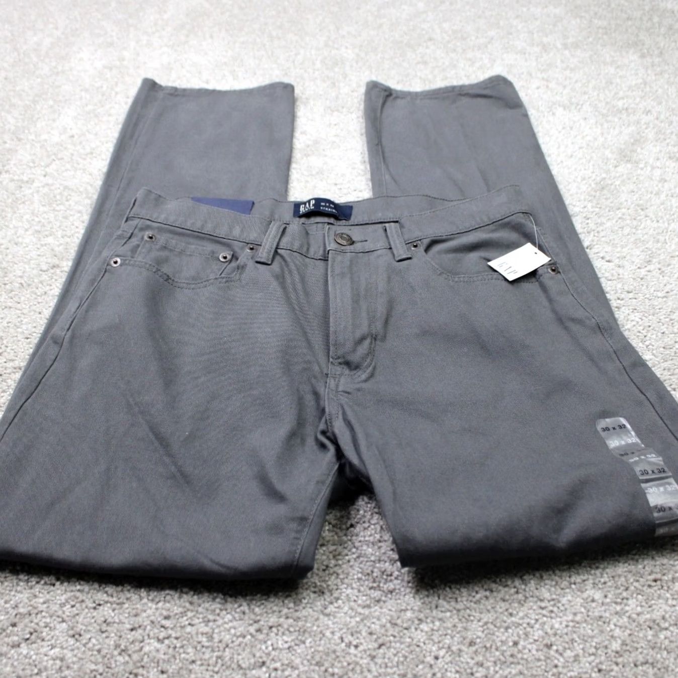 Gap GAP Denim Chino Pants Mens 30x32 Gray Straight Leg Flat Front Mid Rise NWT Size US 30 / EU 46 - 2 Thumbnail