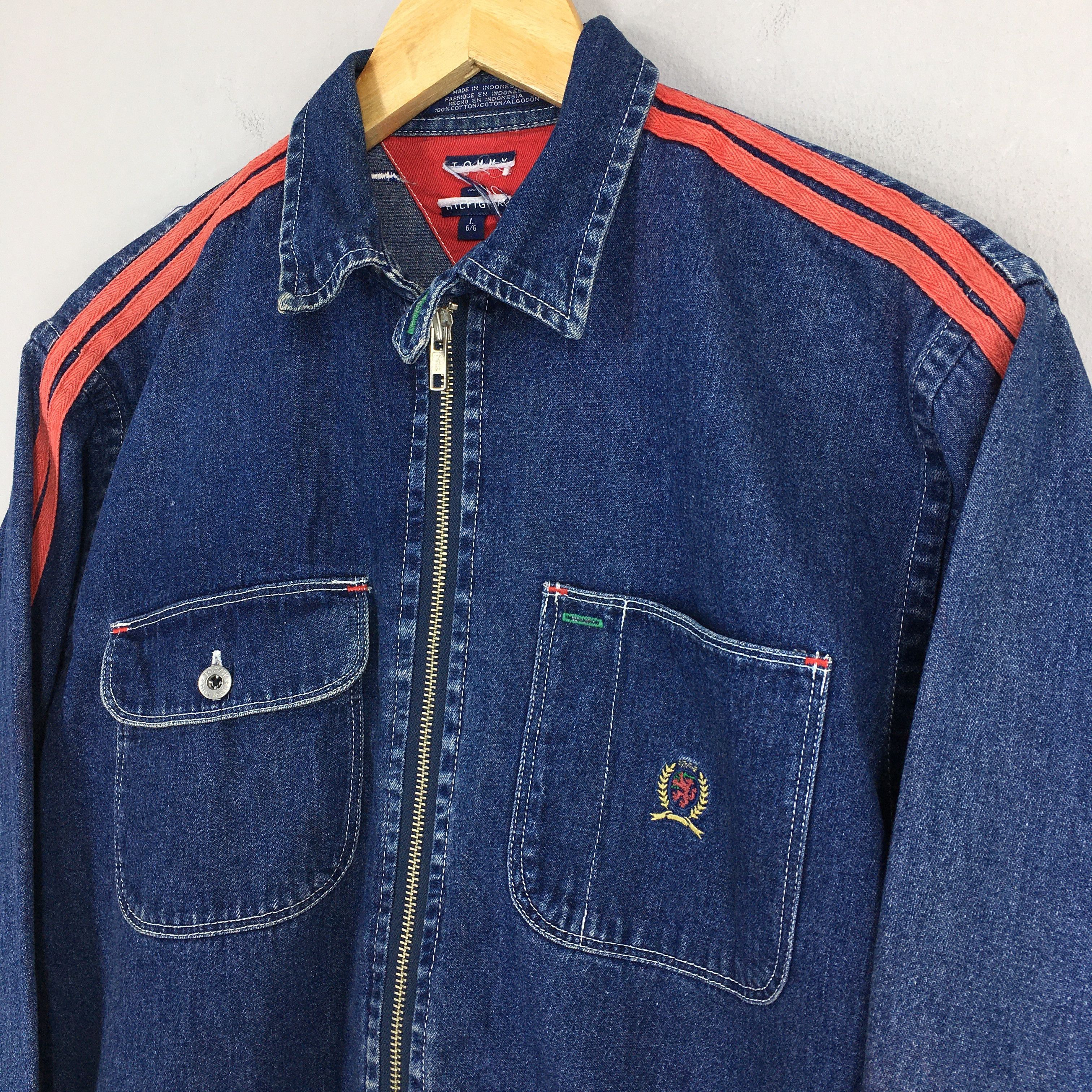 Tommy Hilfiger × Vintage Vintage Tommy Hilfiger Denim Oxfords Shirt Zipper Large Size US L / EU 52-54 / 3 - 4 Thumbnail