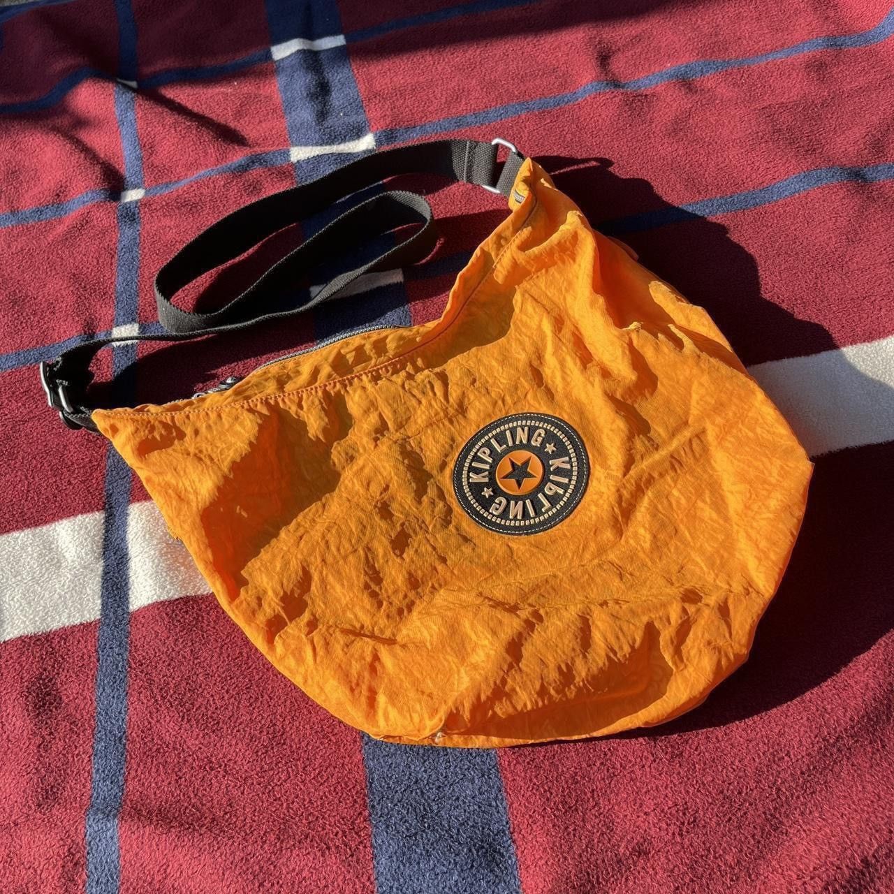 Vintage Kipling Bright Pumpkin Orange Shoulder Crossbody Bag, Women's