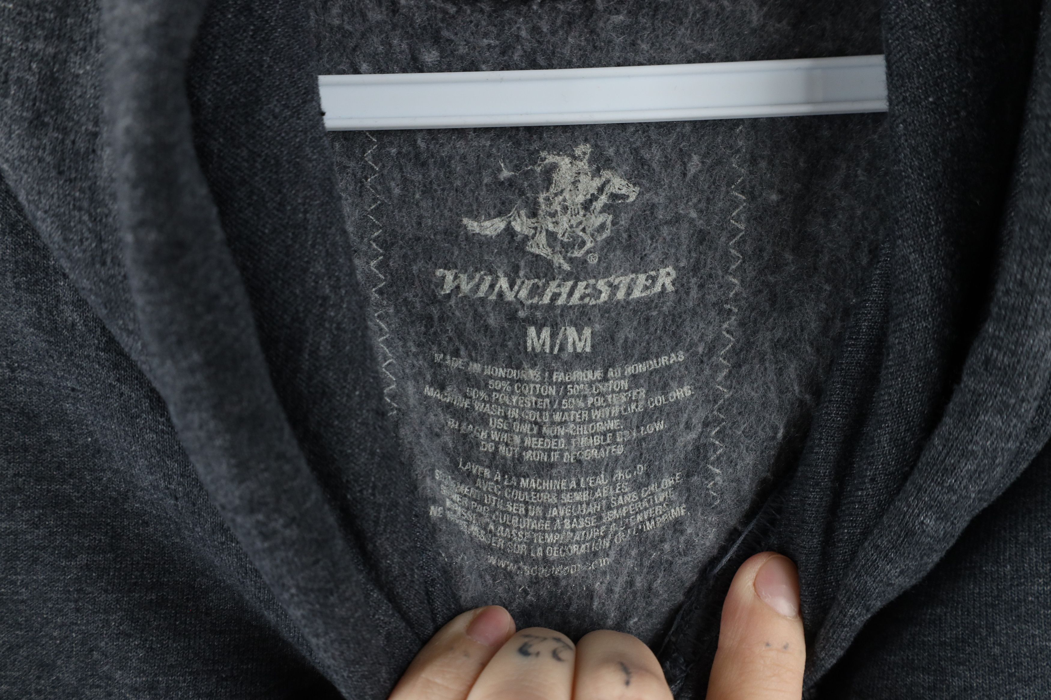 Vintage × Winchester Vintage Winchester Out Guns Hoodie Sweatshirt Heather Gray Size US M / EU 48-50 / 2 - 6 Thumbnail