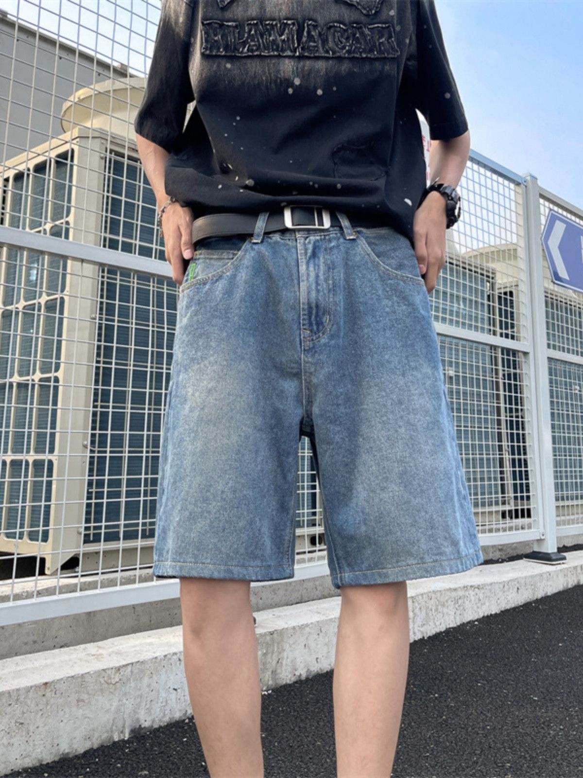 Japanese Brand × Jean Retro washed loose denim shorts Size US 32 / EU 48 - 1 Thumbnail