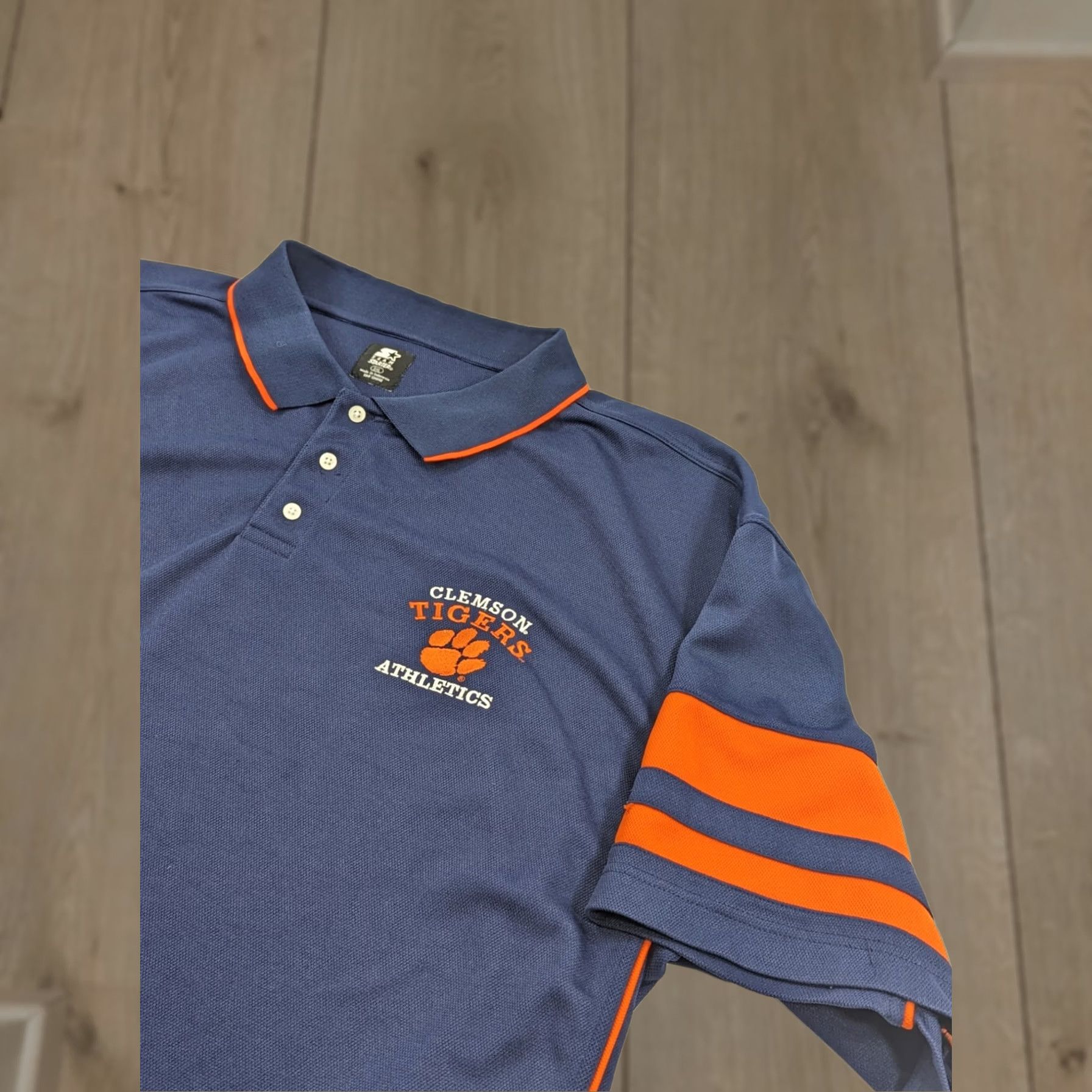 Starter VINTAGE Clemson Tigers Starter Polo 3XL Mens Blue Orange Short Sleeve Logo Tee Size US XXL / EU 58 / 5 - 1 Thumbnail