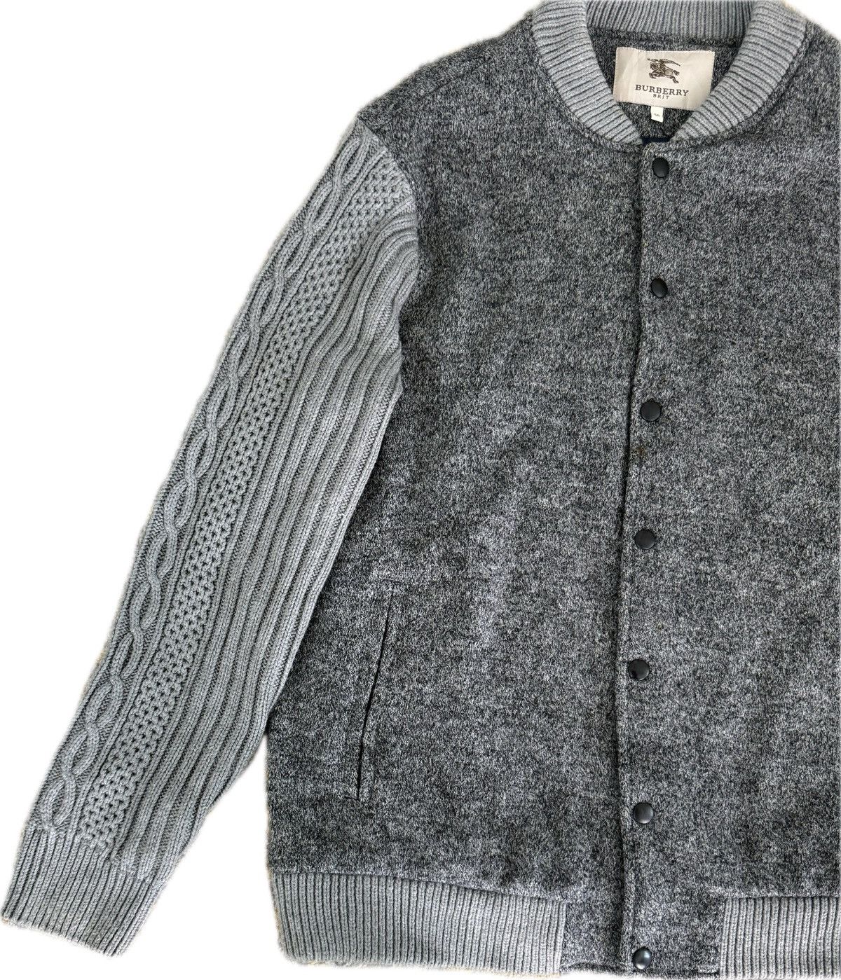 Burberry Prorsum Burberry Brit Cable Knit Jacket Varsity Style Jacket Size US XL / EU 56 / 4 - 3 Thumbnail
