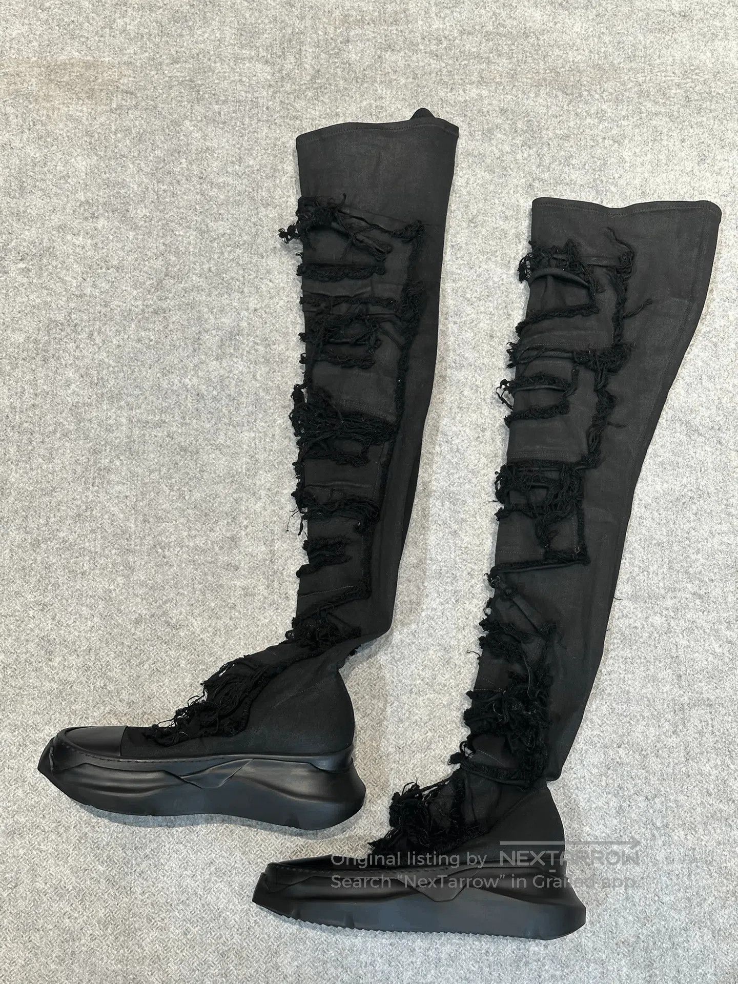 Rick Owens Drkshdw Rick Owens Platform Distressed Elastic Boots. Size US 7 / EU 40 - 3 Thumbnail