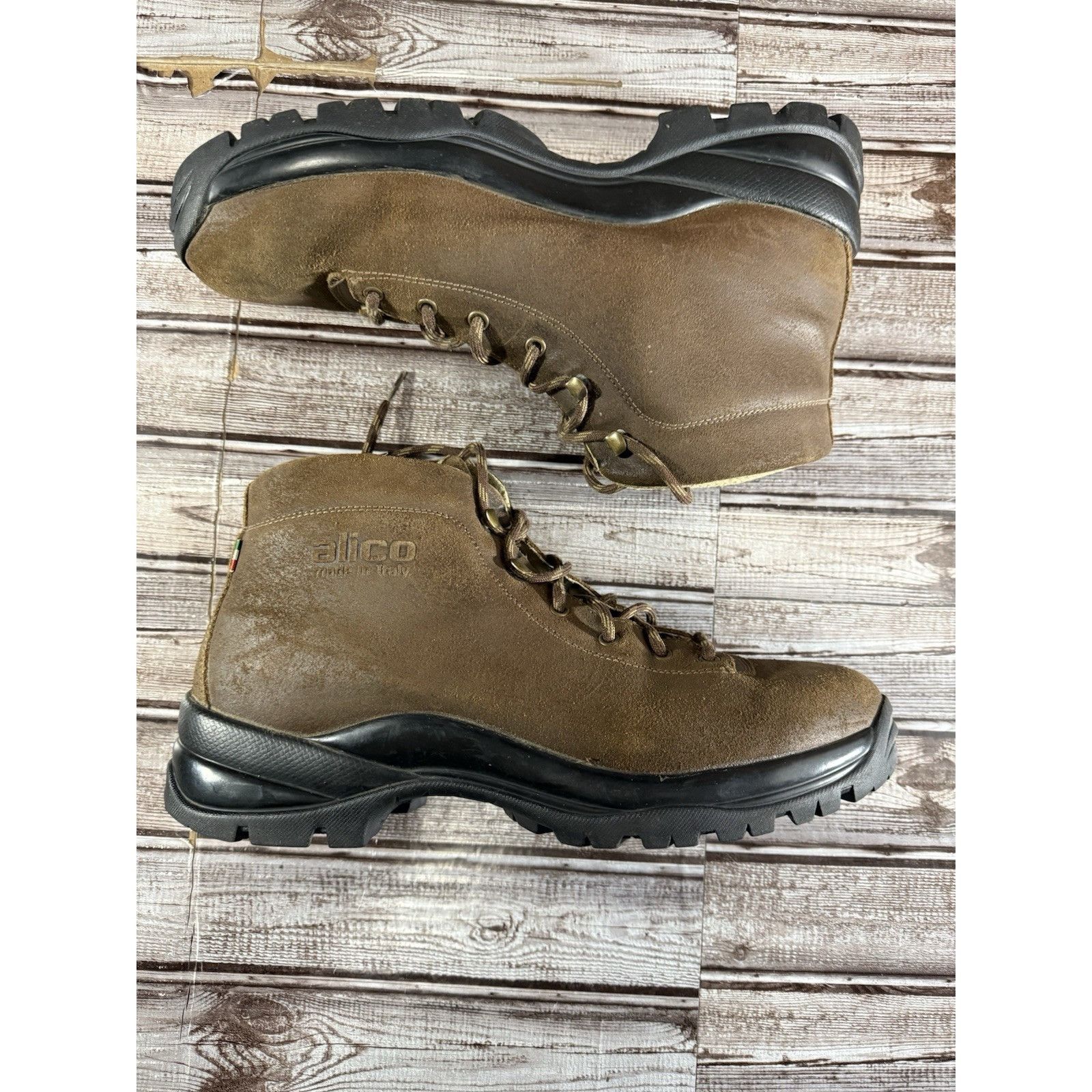 Other Alico Hiking Leather Lace Up Boots Size 13 M Color Brown Mad Size US 13 / EU 46 - 4 Thumbnail