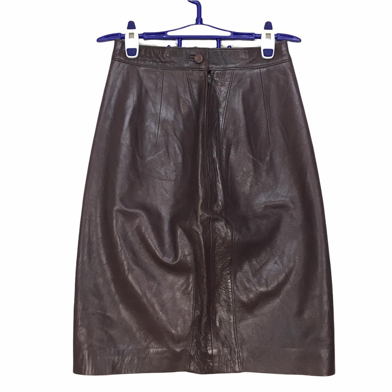 Vintage Vtg 245 SONGEUR DAIYA PARIS Leather Mini Skirt Size 38" / US 16 / IT 52 - 1 Thumbnail