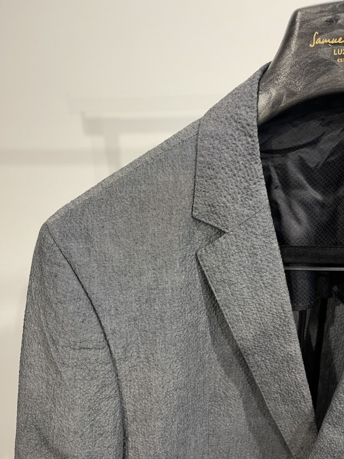 Hugo Boss HUGO BOSS "Hedson3/Gander1" Textured Cotton Blazer US 46R Size 46R - 6 Thumbnail