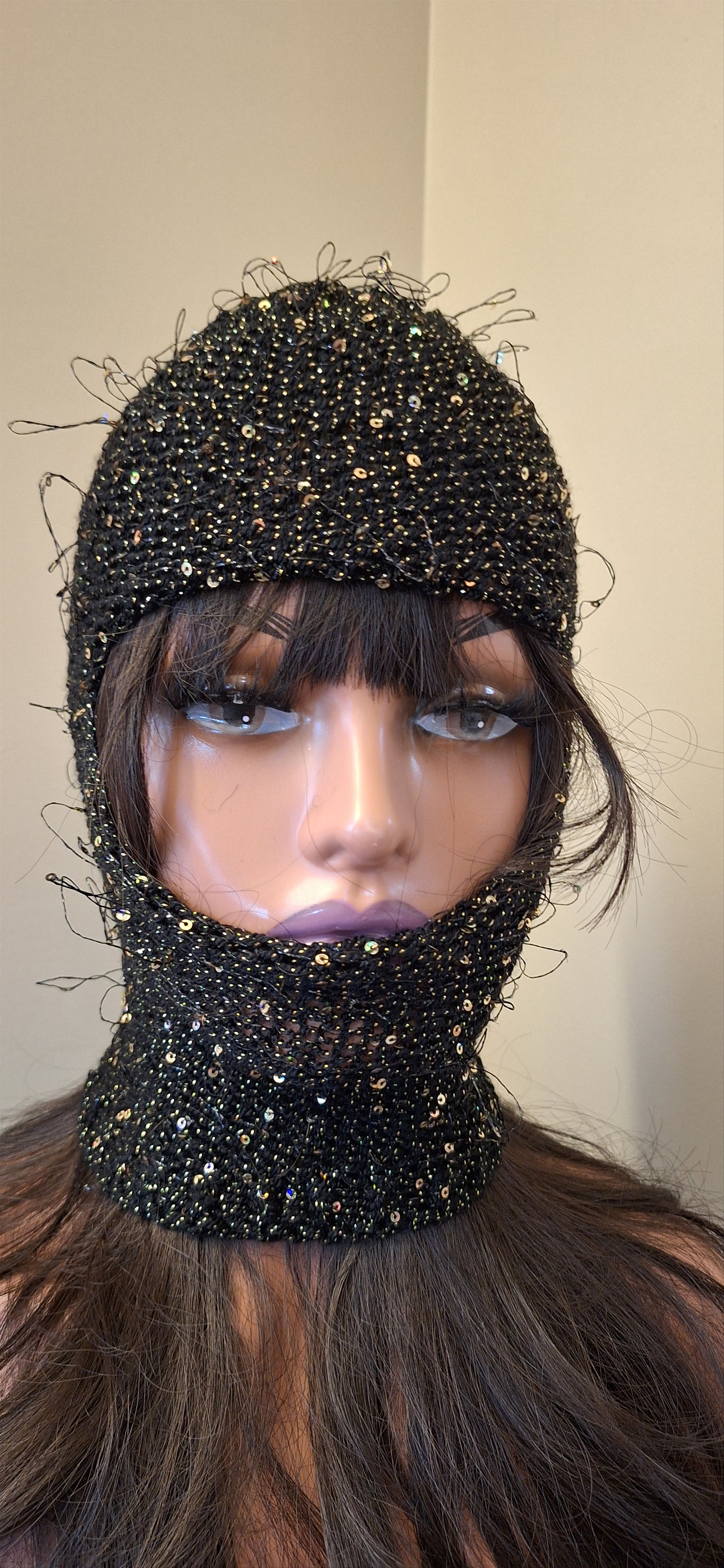 Other Fiber Riot 05- Sequin Black Balaclava Size ONE SIZE - 6 Thumbnail