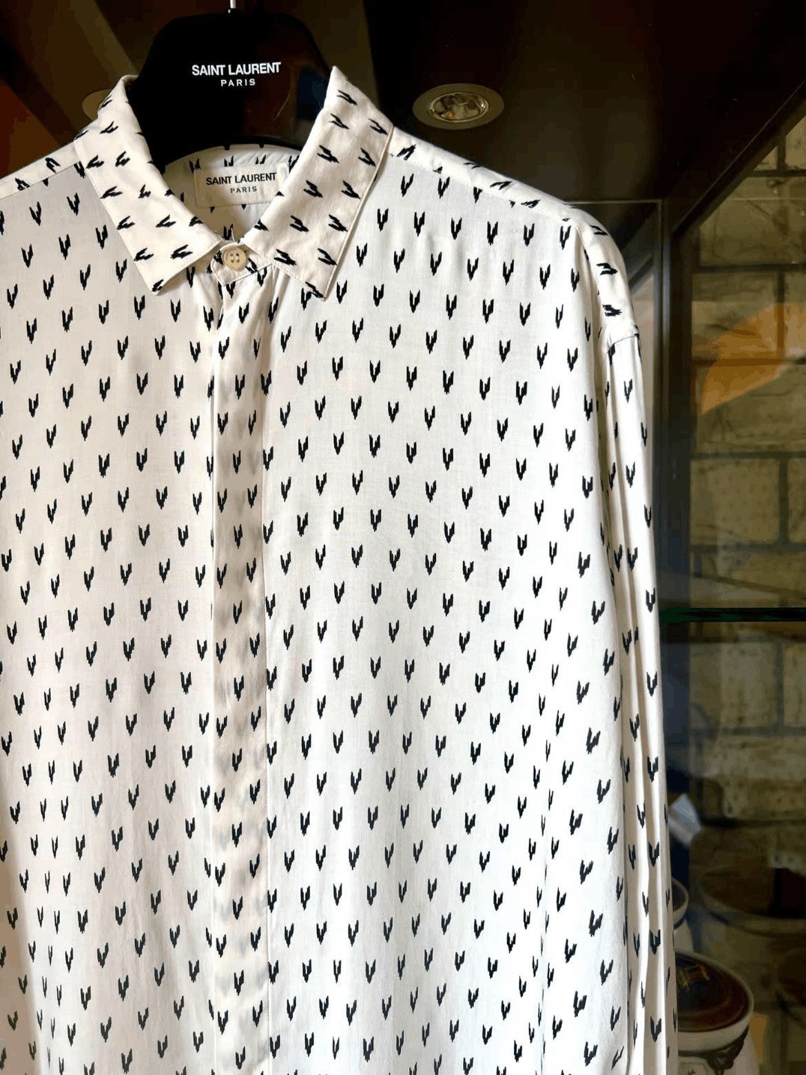 Saint Laurent Paris Sz 38 Saint Laurent Paris 18SS Runway V Pattern Shirt-2507 Size US M / EU 48-50 / 2 - 2 Thumbnail