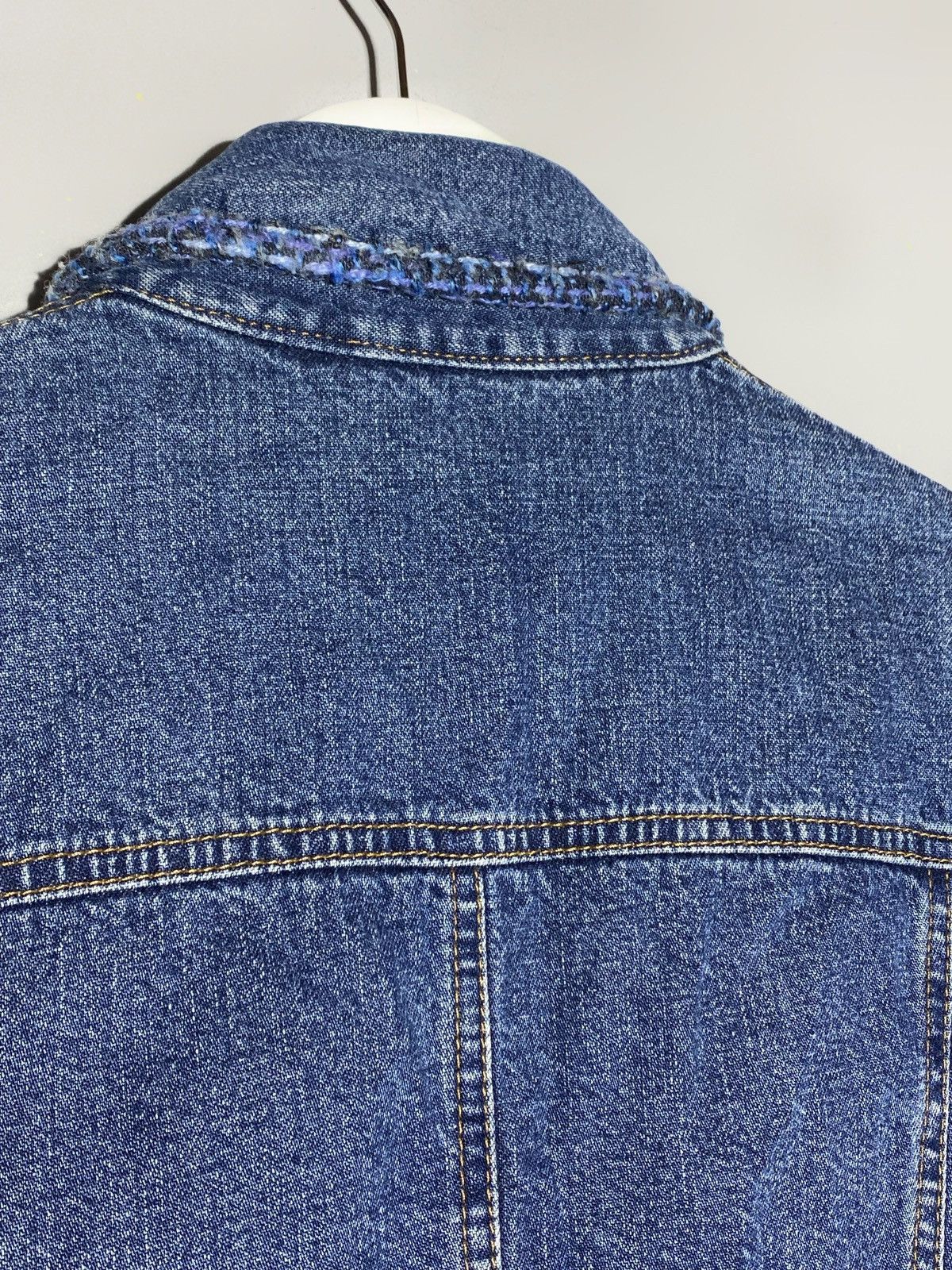 Dolce & Gabbana Dolce & Gabbana Button Down Tweed Detail Denim Jacket Size XS / US 0-2 / IT 36-38 - 16 Thumbnail