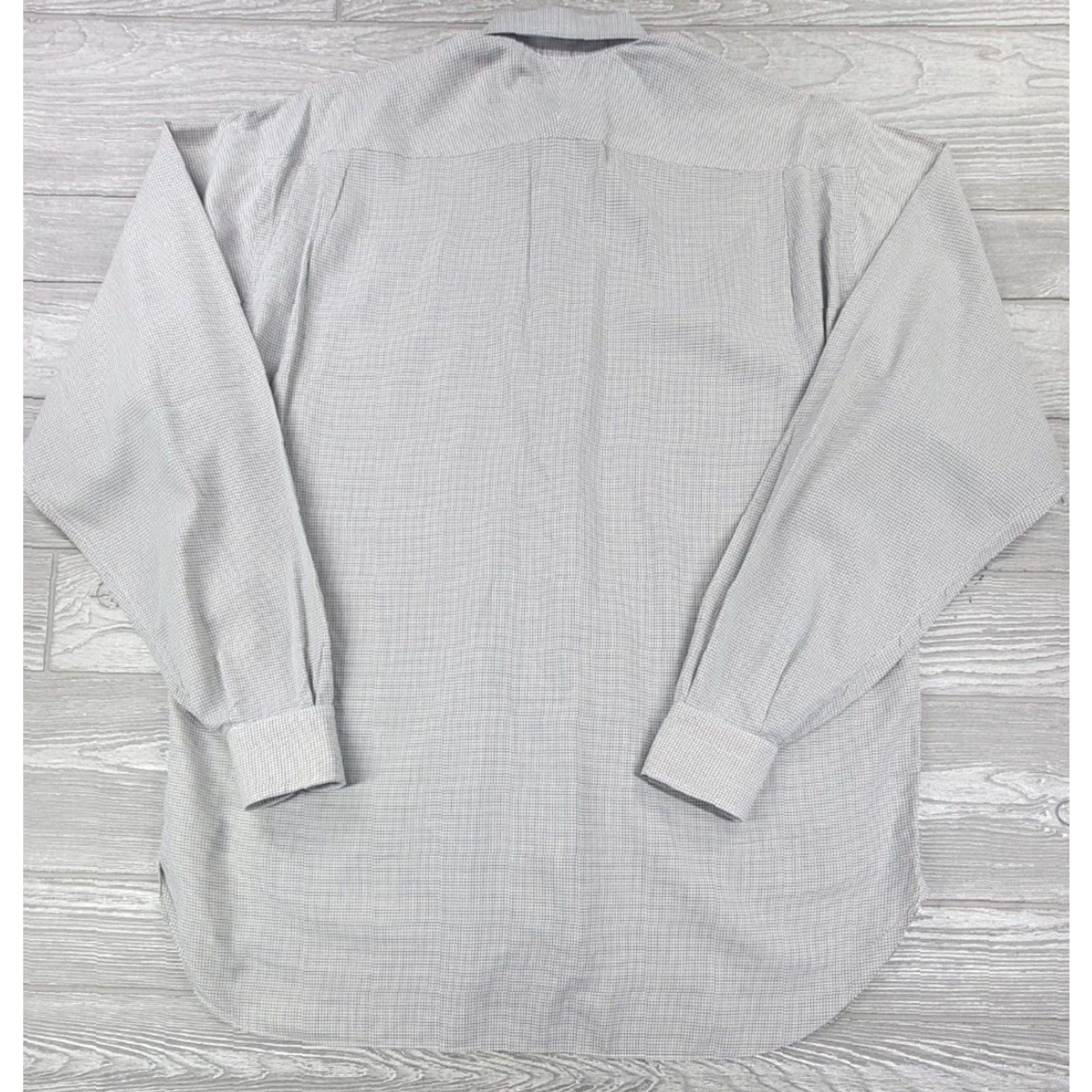 MadeMe Lorenzini Dress Shirt Mens Gray Long Sleeve Cotton 39-15.5-35/36 Italy Made M Size 40R - 6 Thumbnail