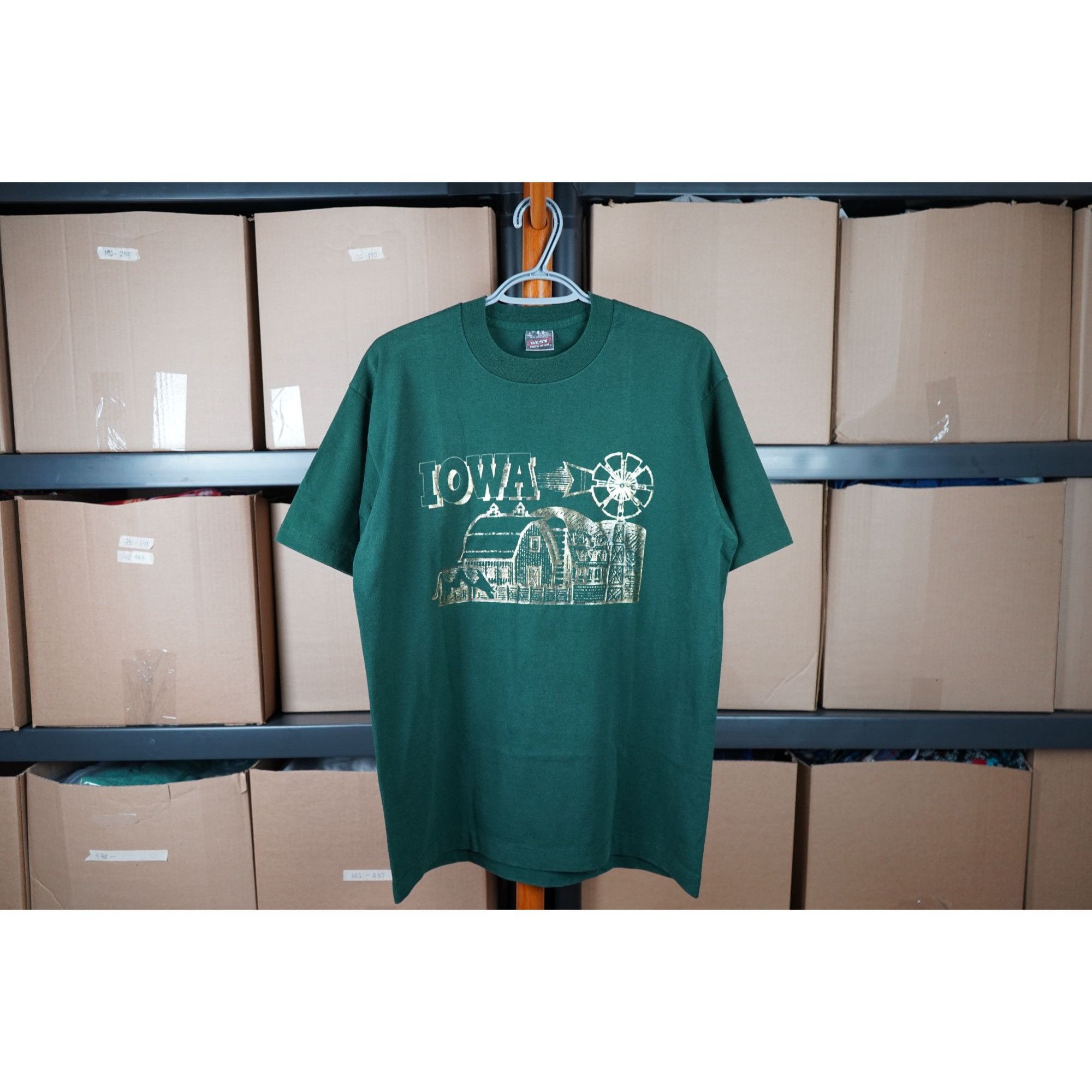 Vintage Vintage Iowa Forest Green Tshirt 90s Men's L 50/50 USA #457 Size US L / EU 52-54 / 3 - 1 Thumbnail