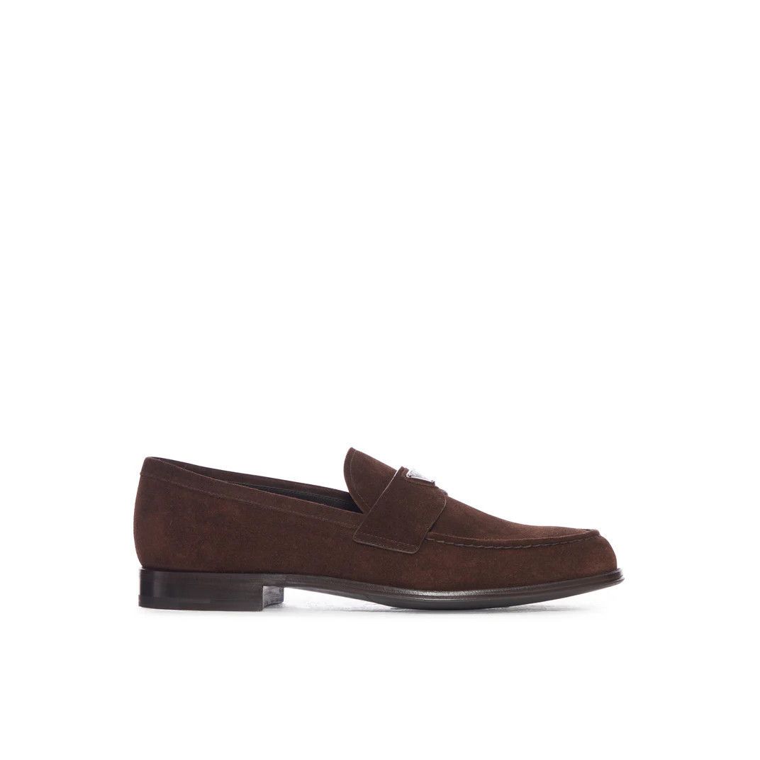 Prada PRADA Dark Brown Suede Loafers New (Men's size:11;) Size US 11 / EU 44 - 1 Thumbnail