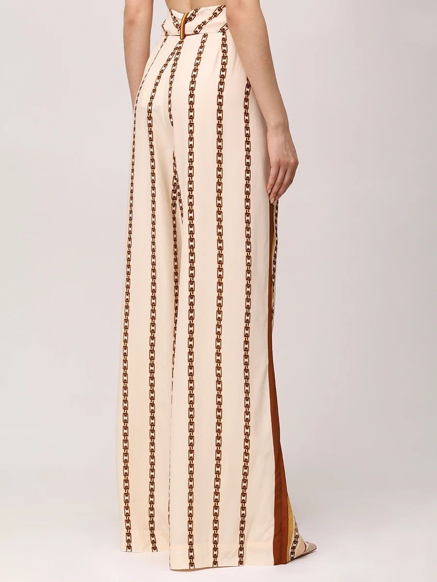 Zimmermann oc11z0226 Viscose and Silk Trousers In Cream/Brown Size 26" / US 2 / IT 38 - 3 Thumbnail
