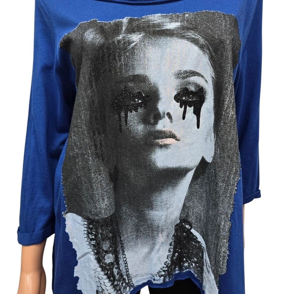 Other NWT Loop 18 Blue Graphic Tee 3/4 sleeve - Size 9/11 M Goth Size M / US 6-8 / IT 42-44 - 4 Thumbnail
