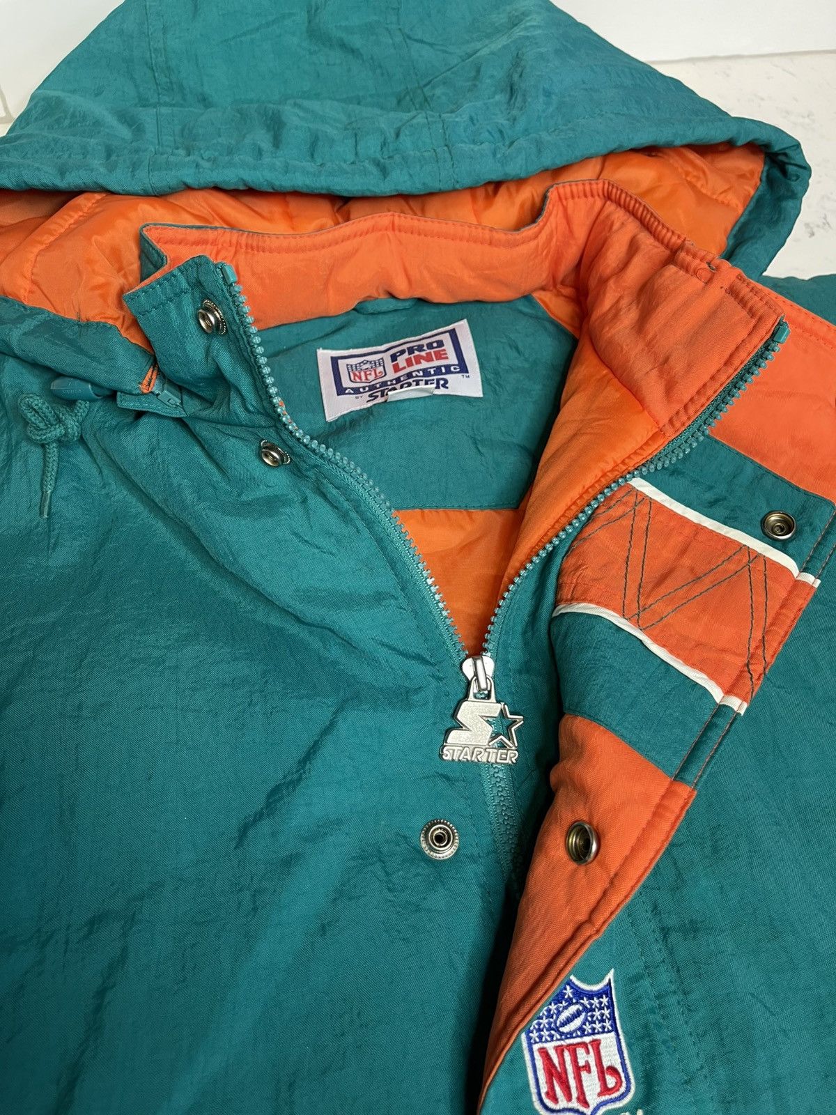Apex One × Pro Line Miami Dolphins NFL Pro Line Apex One Starter Jacket XL VGC! Size US XL / EU 56 / 4 - 10 Thumbnail