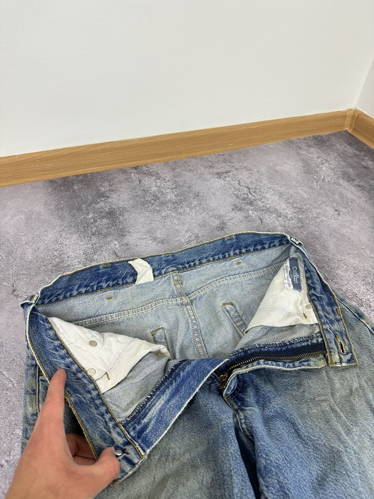 Carhartt Vintage Carhartt Light Blue Distressed Opium USA Work Jeans Size US 34 / EU 50 - 15 Thumbnail