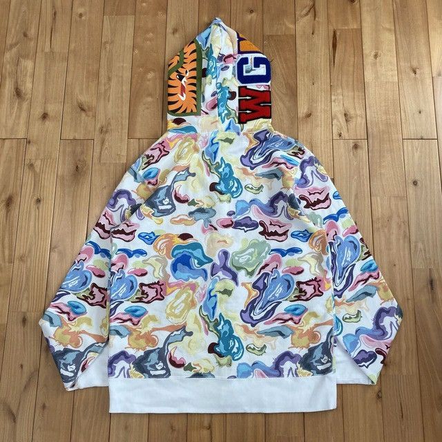 Bape BAPE Multi Art Camo shark full zip hoodie a bathing ape Size US XL / EU 56 / 4 - 3 Thumbnail