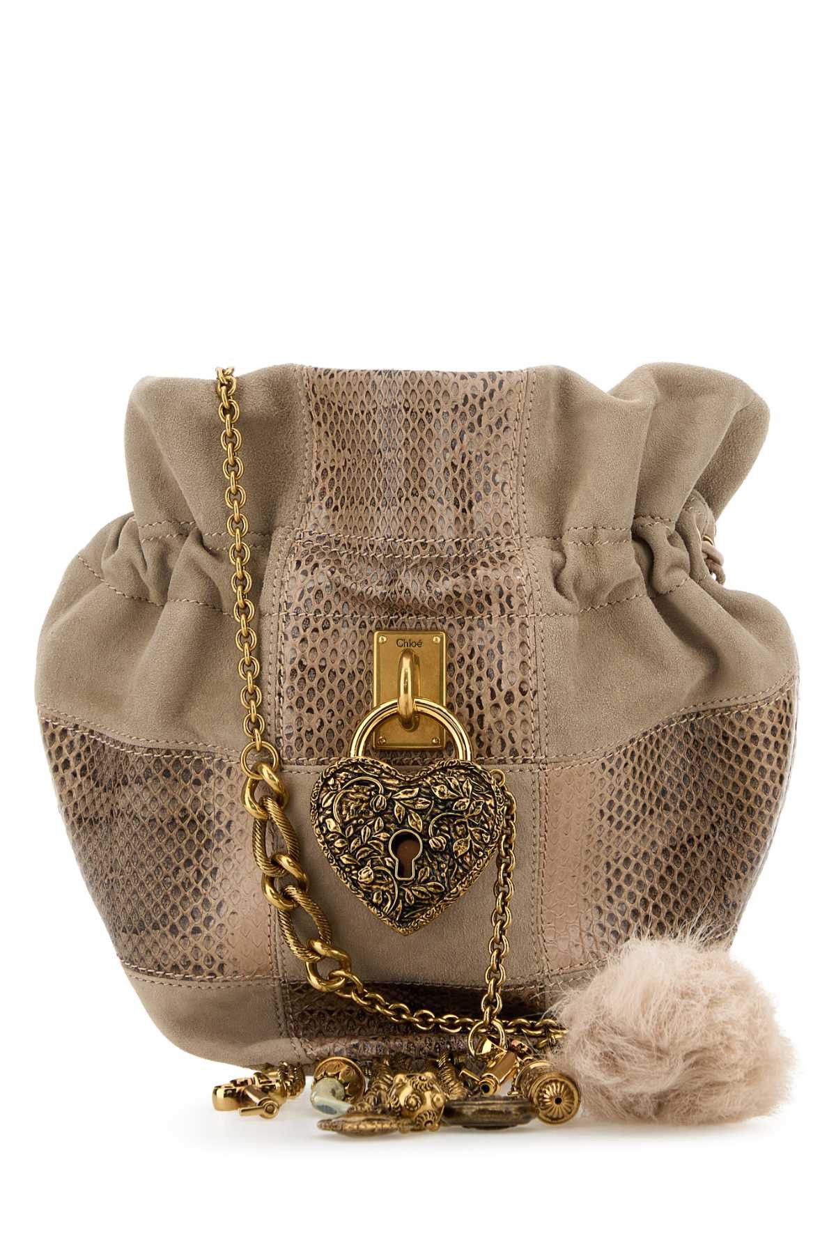 Chloe Dove Grey Leather Chain Bucket Bag Size ONE SIZE - 1 Thumbnail