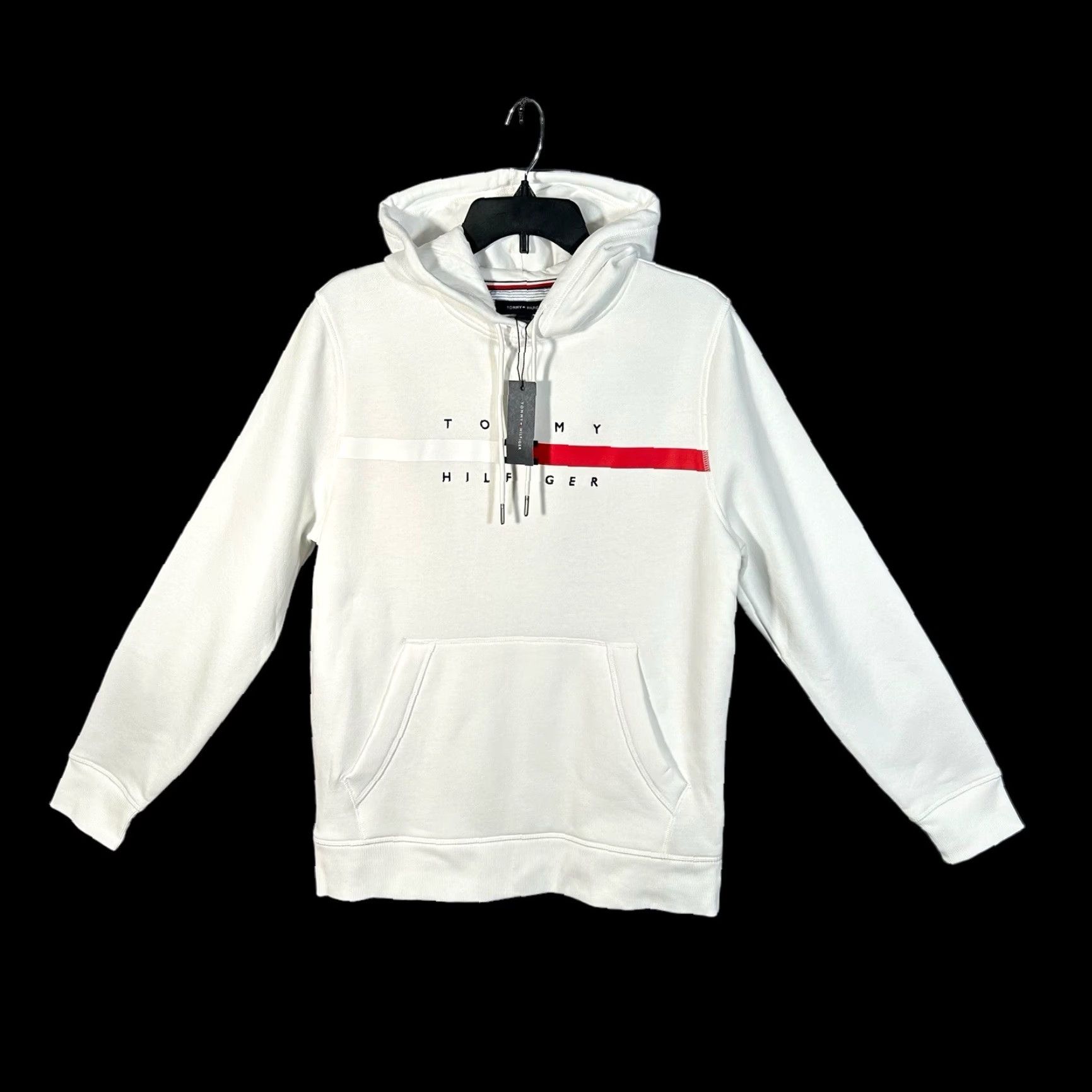 Tommy Hilfiger Tommy Hilfiger Hoodie Shirt Mens Pullover Fleece White Flag Stripe Size M Size US M / EU 48-50 / 2 - 2 Thumbnail