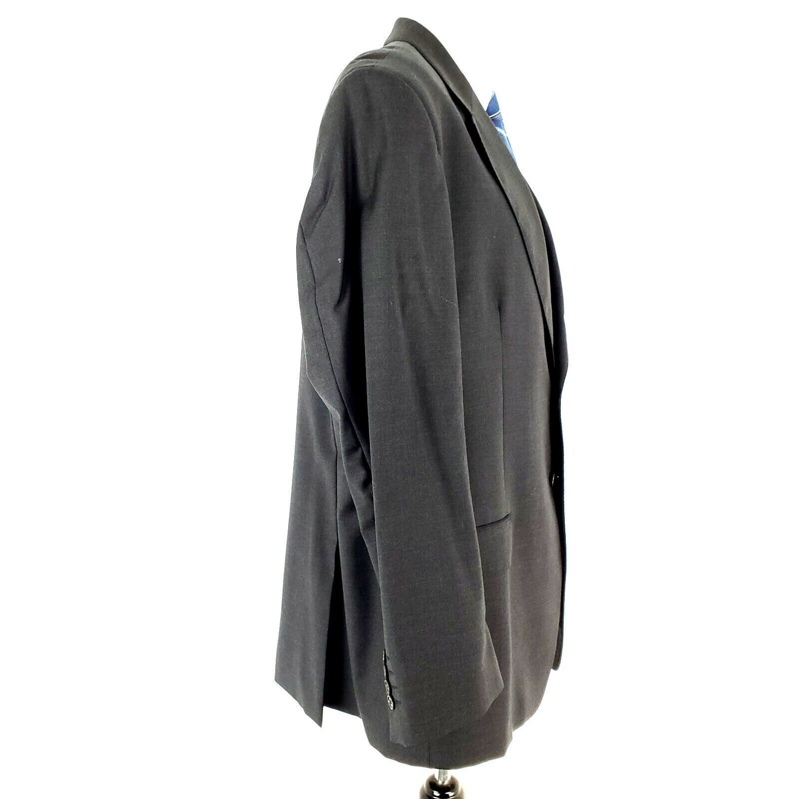 Pronto Uomo Pronto Uomo Super 120s Wool 2 Button Blazer 44L Gray Italy S Size 44L - 7 Thumbnail